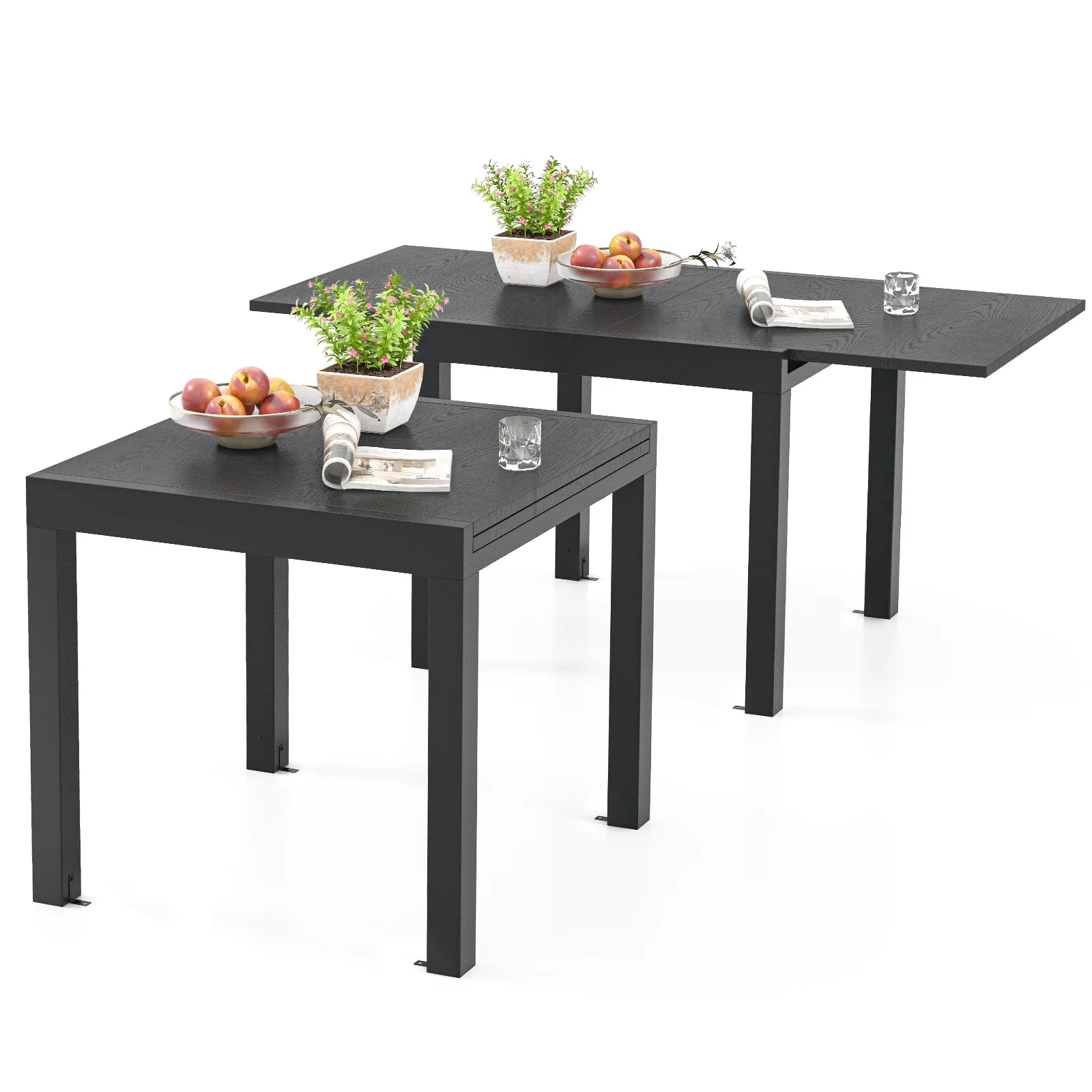 31.5-63 Inch Adjustable Patio Dining Table, For 4-6 Person, Gray - Image 5