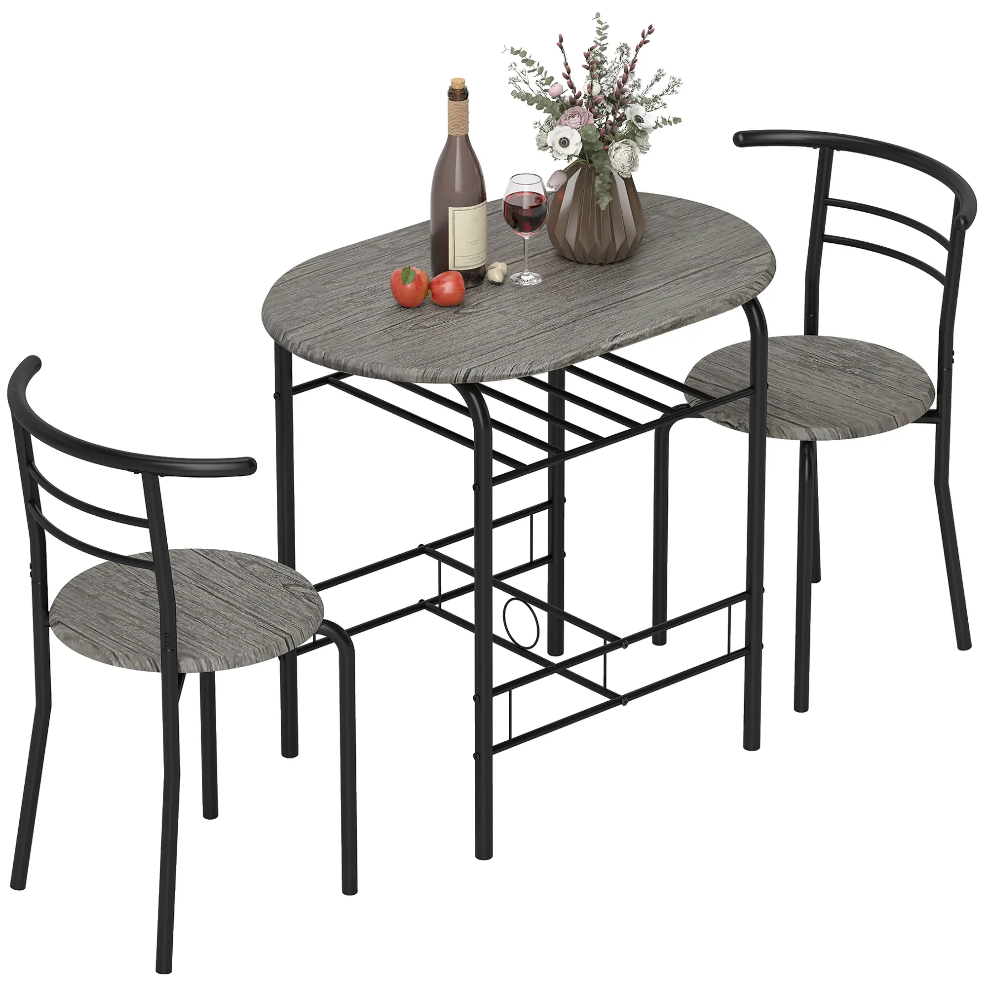 31.5" Dining Table Set of 3 with Chairs and Shelf - Image 11