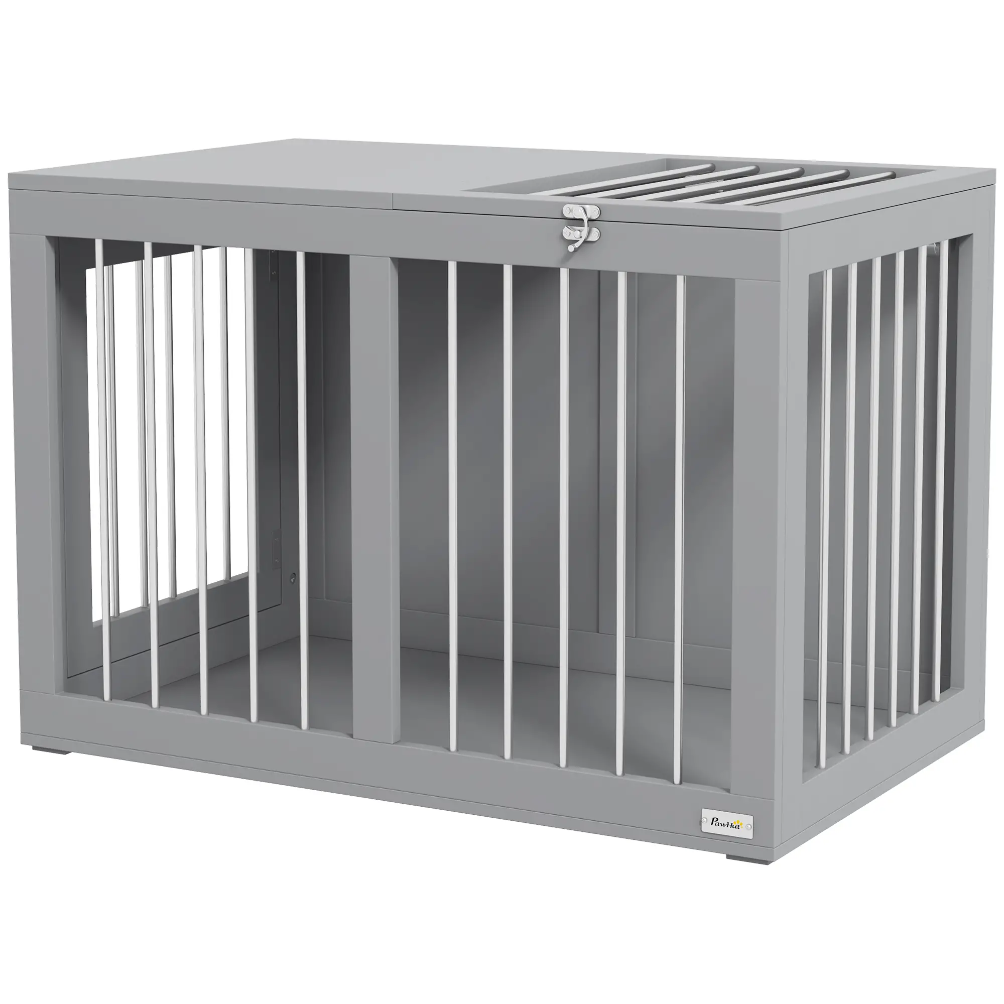 31.5" Dog Crate Furniture, Double Doors, Medium Dogs, Grey