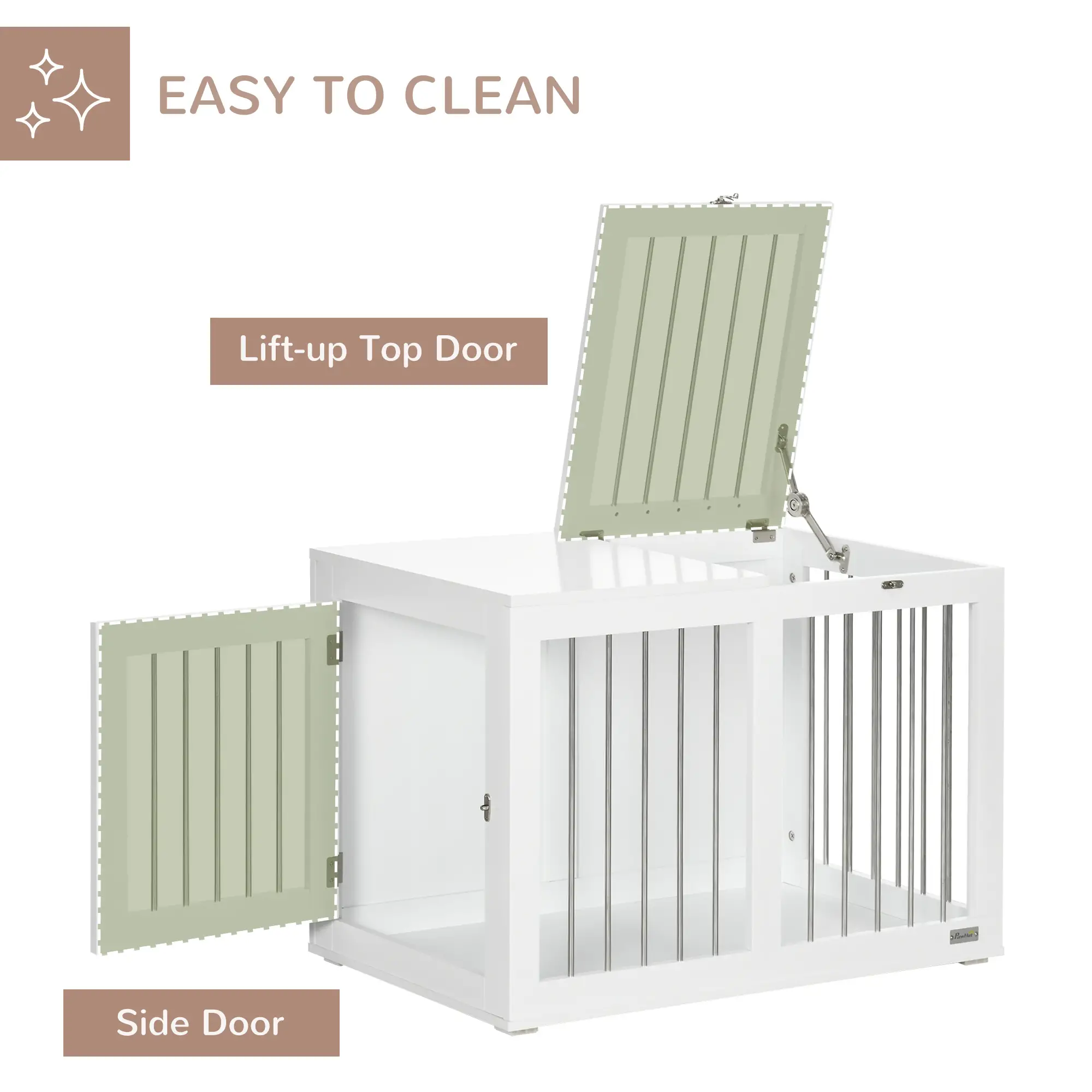 31.5" Dog Crate Furniture, Double Doors, Medium Dogs, White - Image 5