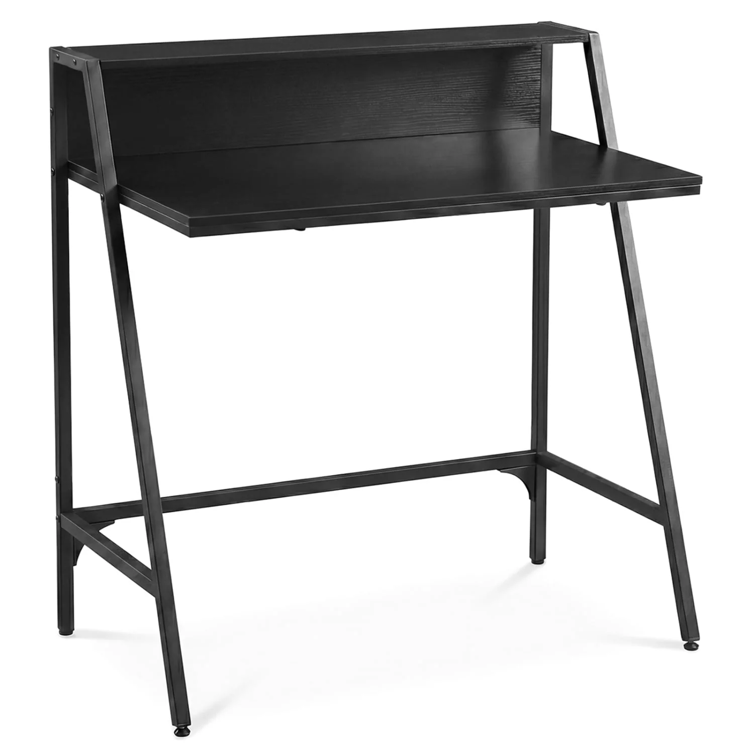 31.5" Industrial Desk With Raised Shelf, Black - Image 4