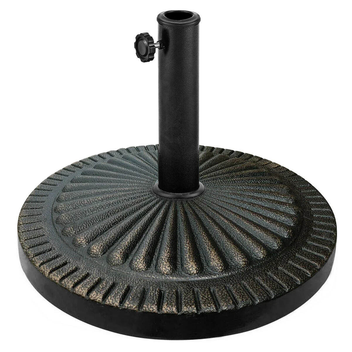 31.5 Lbs Heavy-Duty Outdoor Umbrella Base, Black, Bronze - Image 6