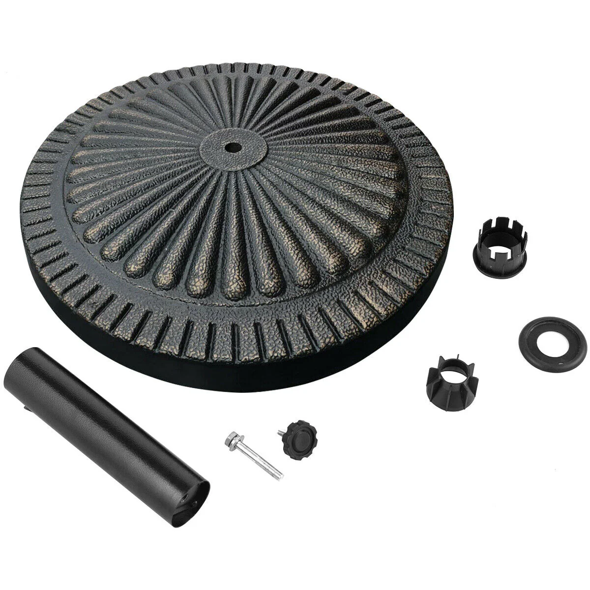 31.5 Lbs Heavy-Duty Outdoor Umbrella Base, Black, Bronze - Image 7