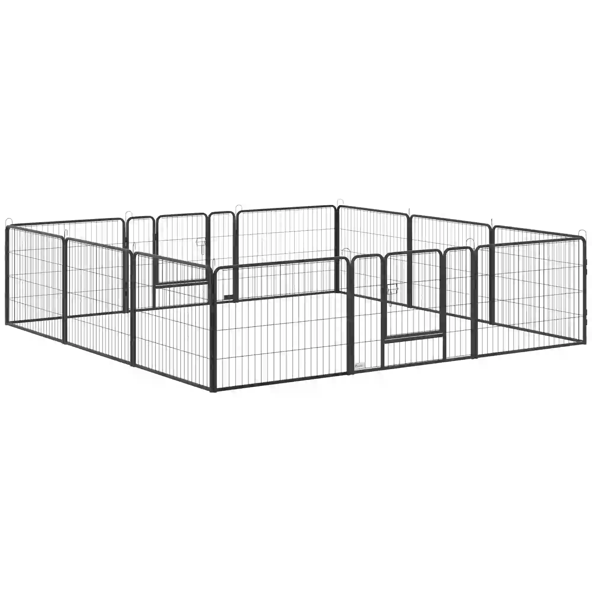 31.5"W Metal Dog Playpen, 23.5"H, 12 Panels, Indoor Outdoor Pet Fence