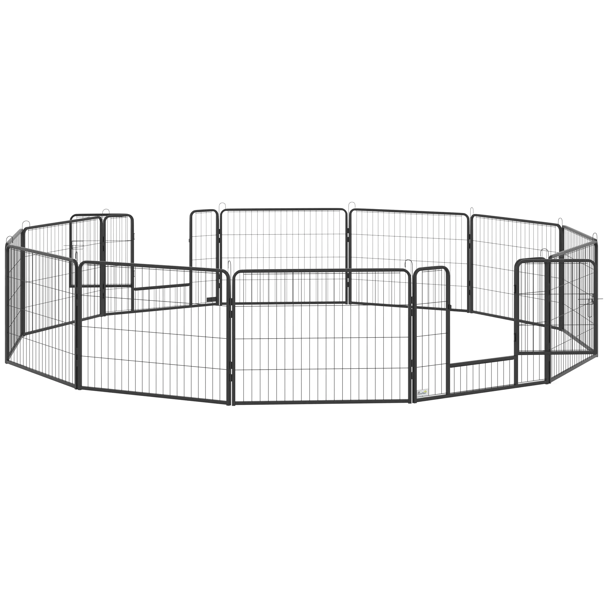 31.5"W Metal Dog Playpen, 23.5"H, 12 Panels, Indoor Outdoor Pet Fence - Image 11