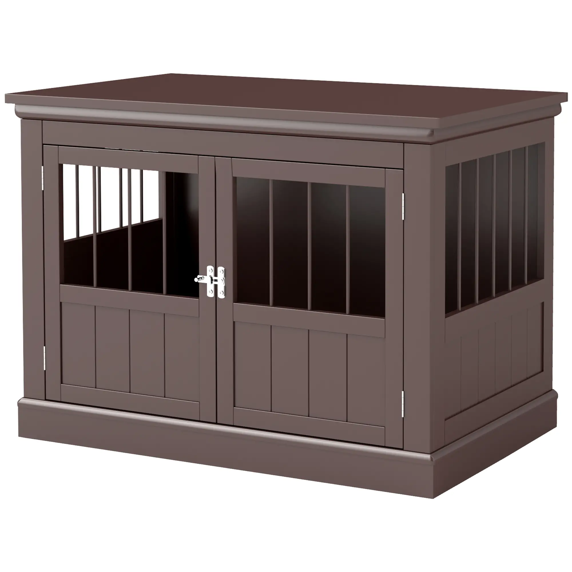 31" Dog Crate End Table, Three Doors, Small Dogs, Coffee