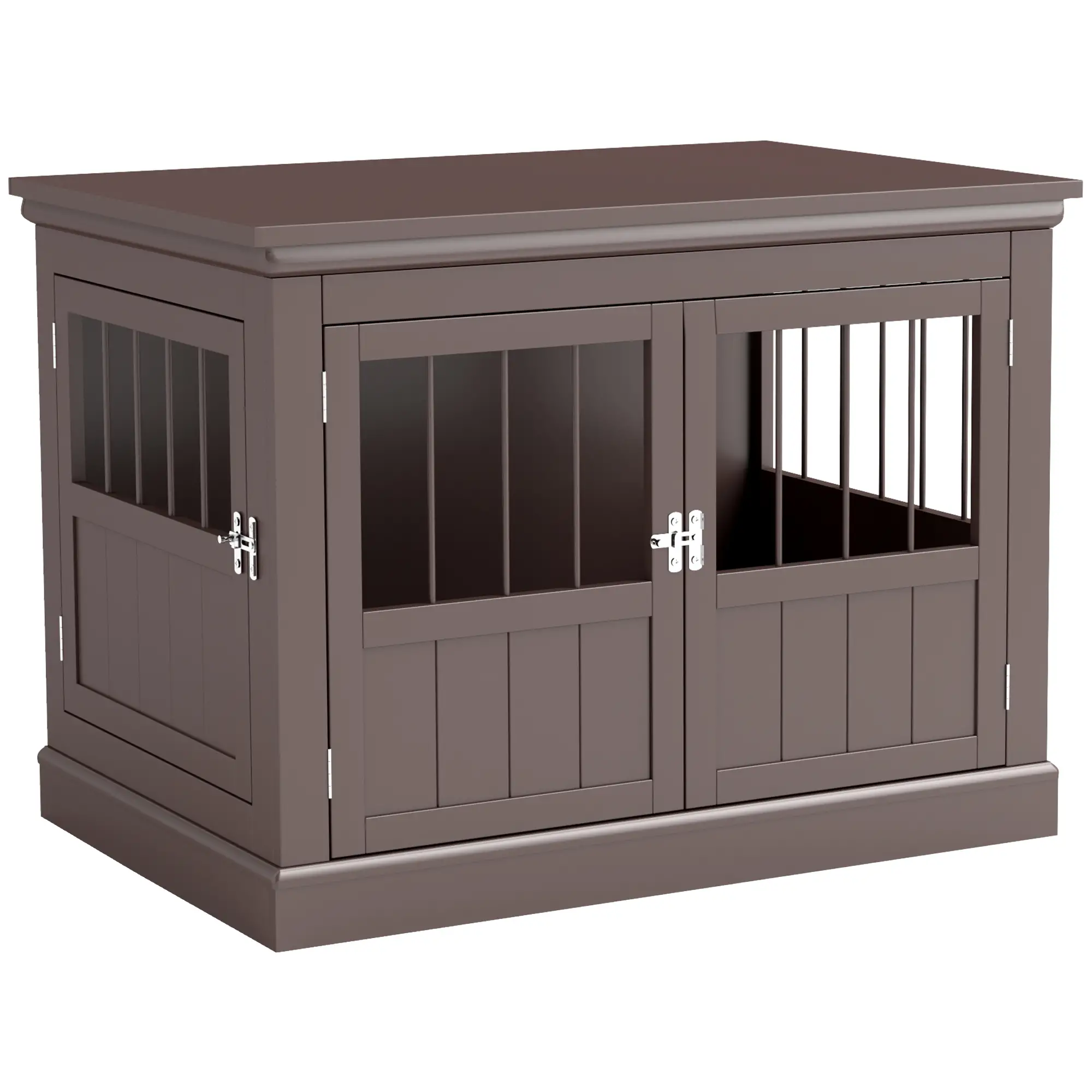 31" Dog Crate End Table, Three Doors, Small Dogs, Coffee - Image 11