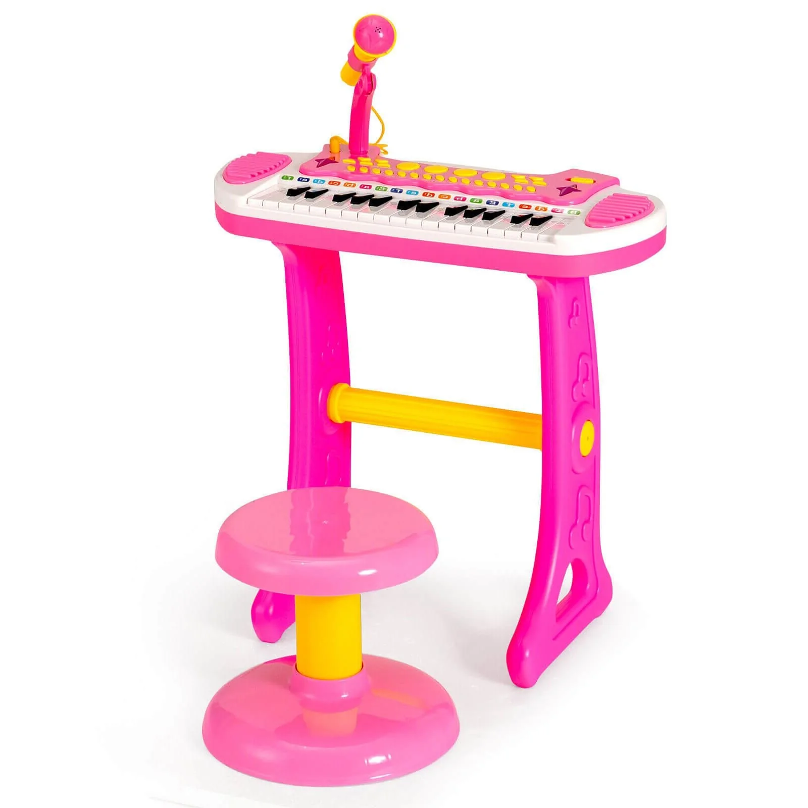 31-Key Kids Piano Keyboard Toy, With Microphone And Multiple Sounds, Pink - Image 2