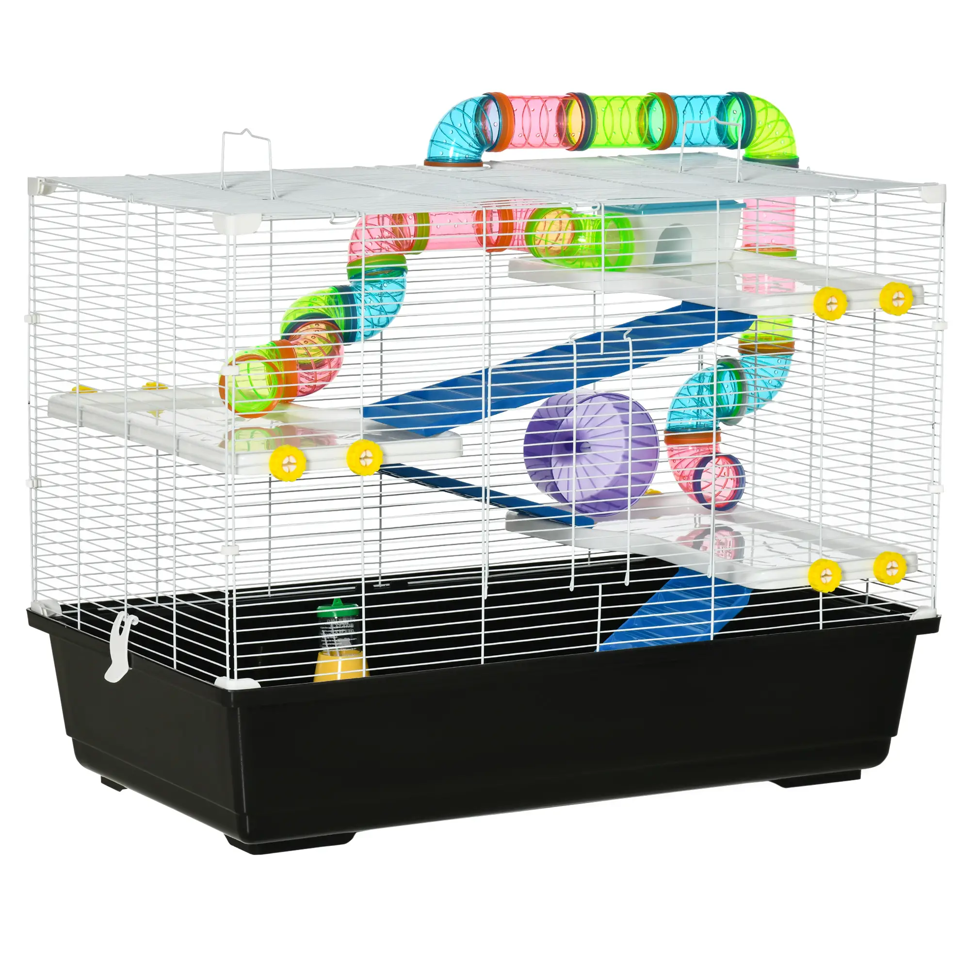 31" Large Hamster Cage, Small Animal House, Tunnel Tube System, Black - Image 14