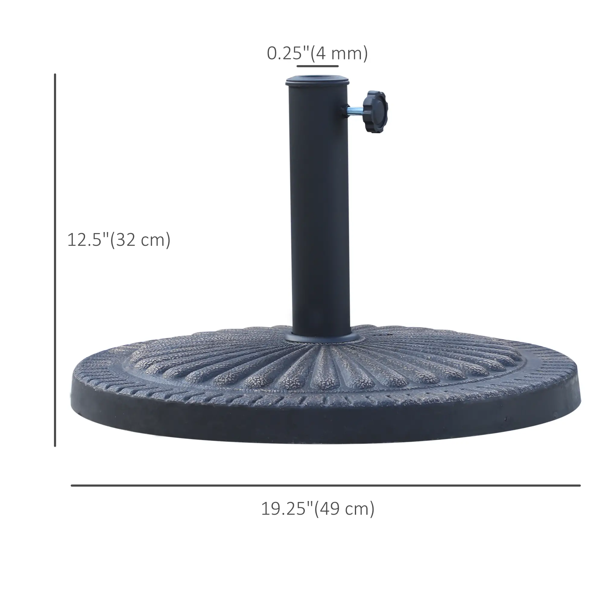 31 lbs 19" Bronze Market Umbrella Base, Patio Stand, Bronze - Image 3