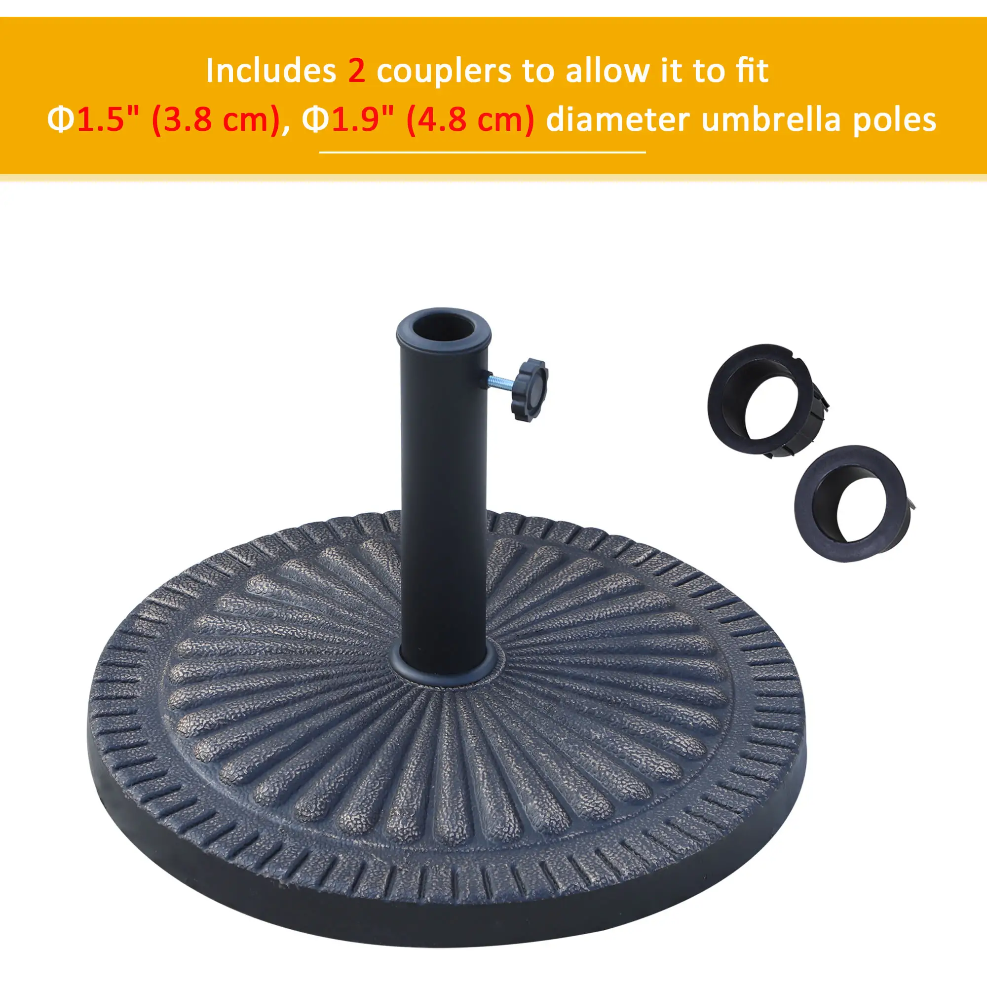 31 lbs 19" Bronze Market Umbrella Base, Patio Stand, Bronze - Image 7