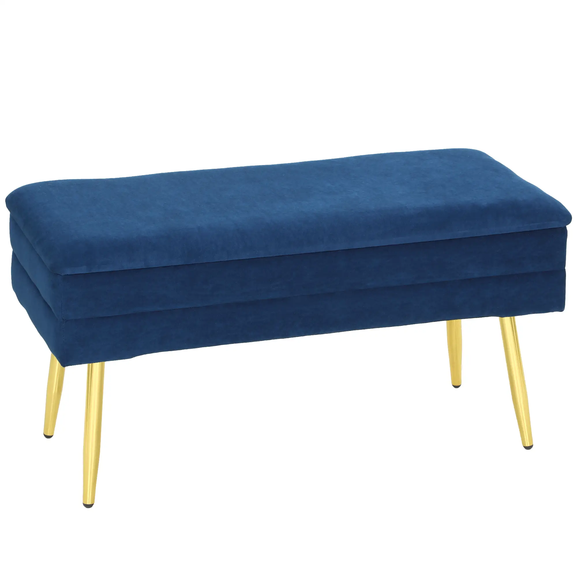 31" Velvet Storage Ottoman, Bed Bench With Steel Legs, Foot Stool, Velvet - Image 11