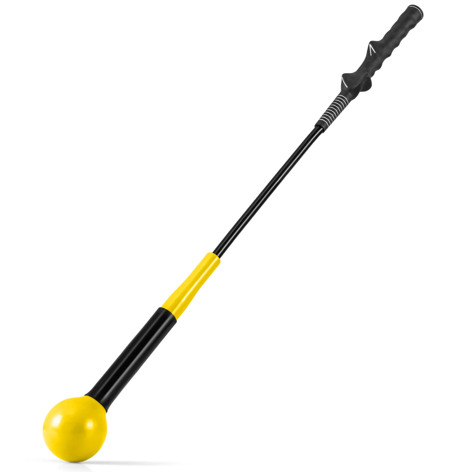 31.5 Inch Golf Swing Trainer Aid with Weighted Head for Grip Rhythm Balance, Yellow - Image 4