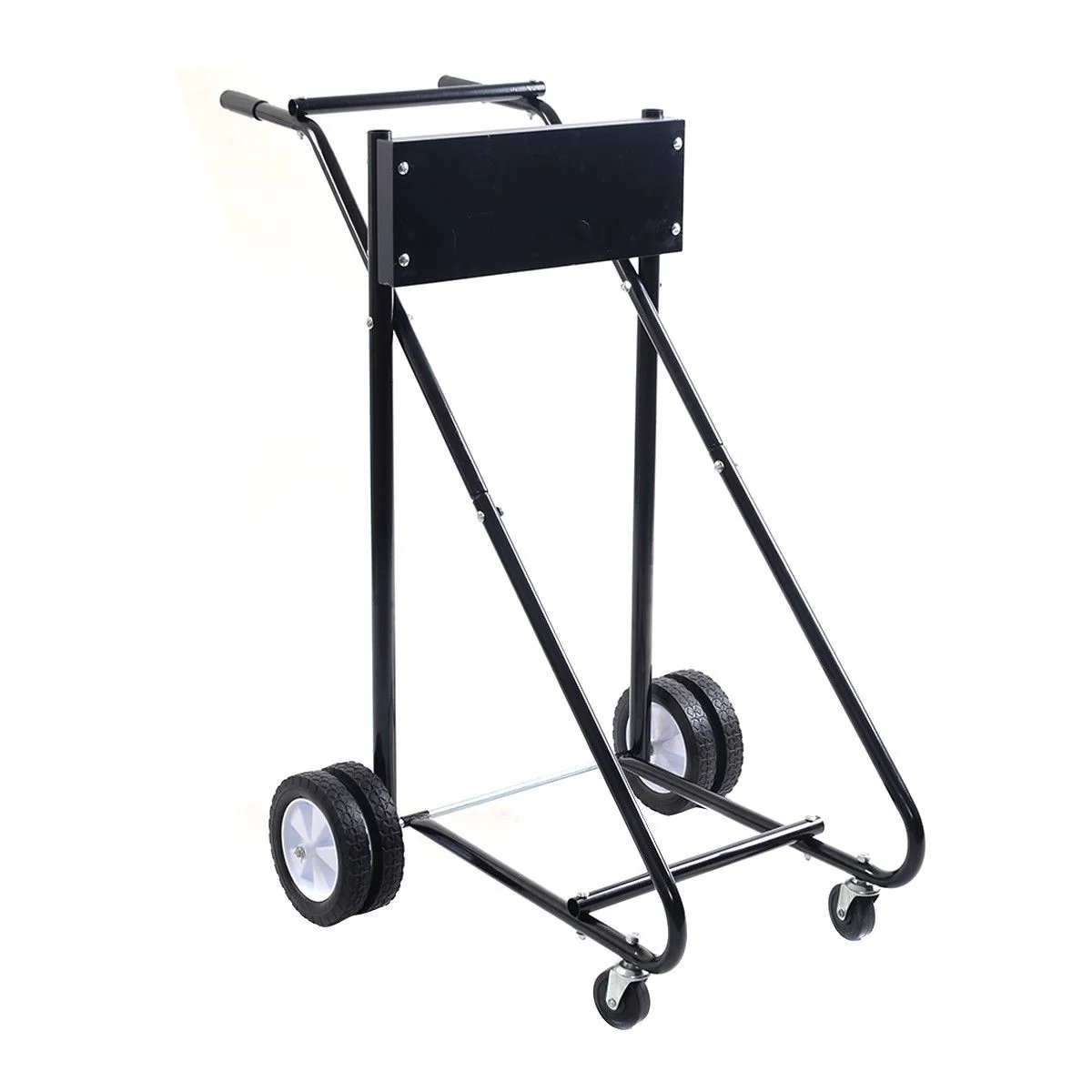 315 LBS Outboard Boat Motor Stand Carrier Cart Dolly Storage Pro Heavy Duty, Black - Image 2