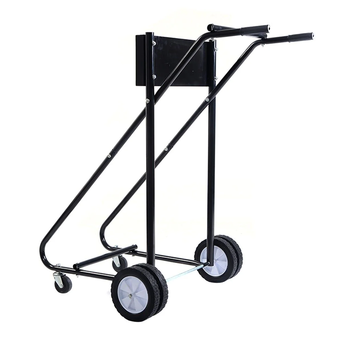 315 LBS Outboard Boat Motor Stand Carrier Cart Dolly Storage Pro Heavy Duty, Black - Image 4