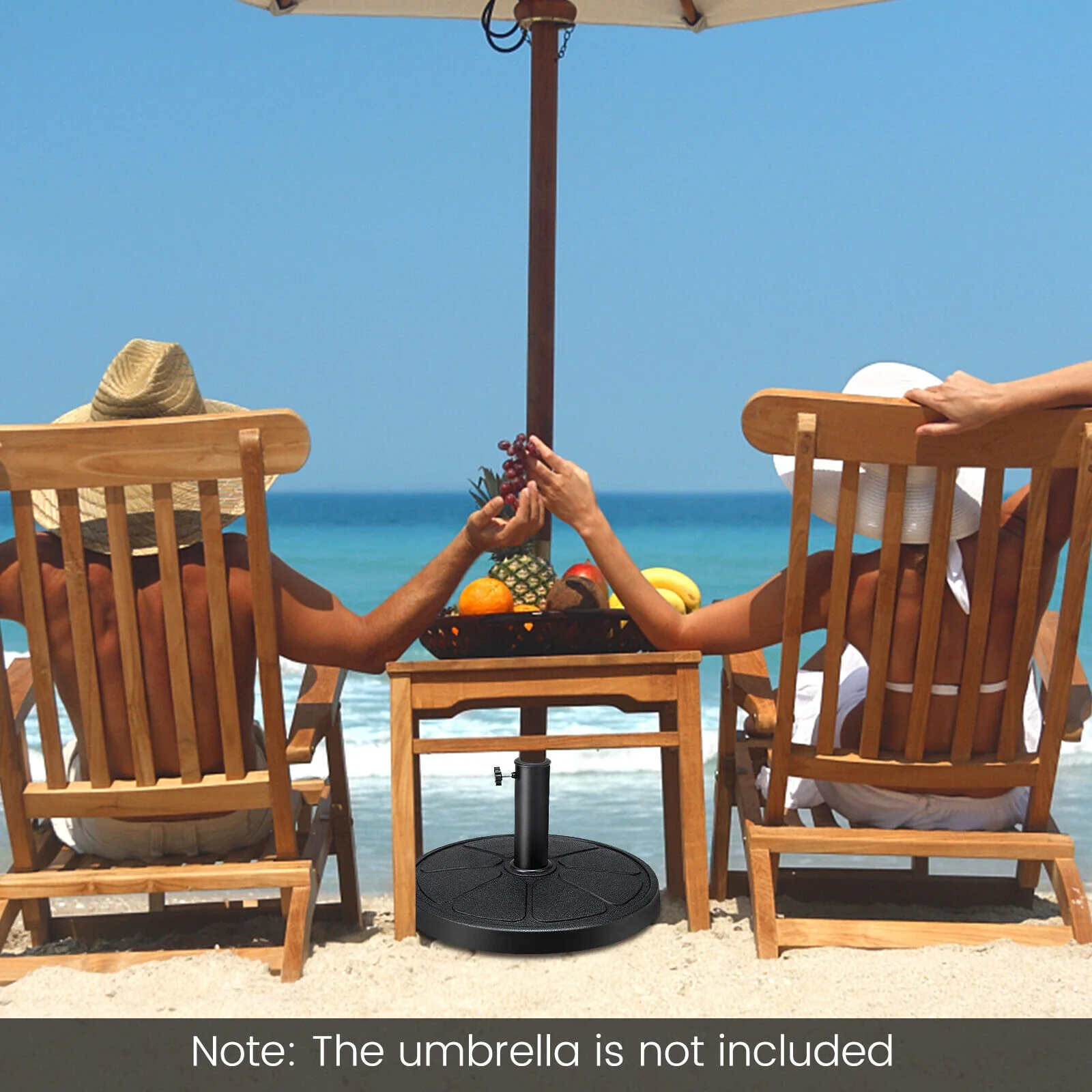 31LBS 18 Inch Round Outdoor Umbrella Base, Black - Image 7