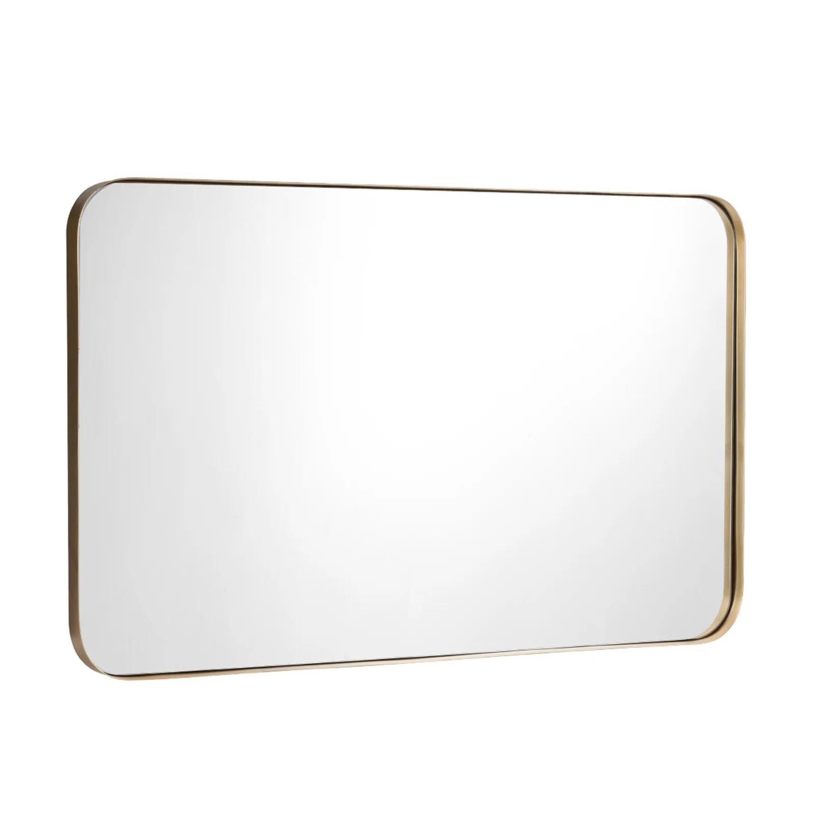 32 Inch x 20 Inch Metal Frame Wall Mirror, Golden