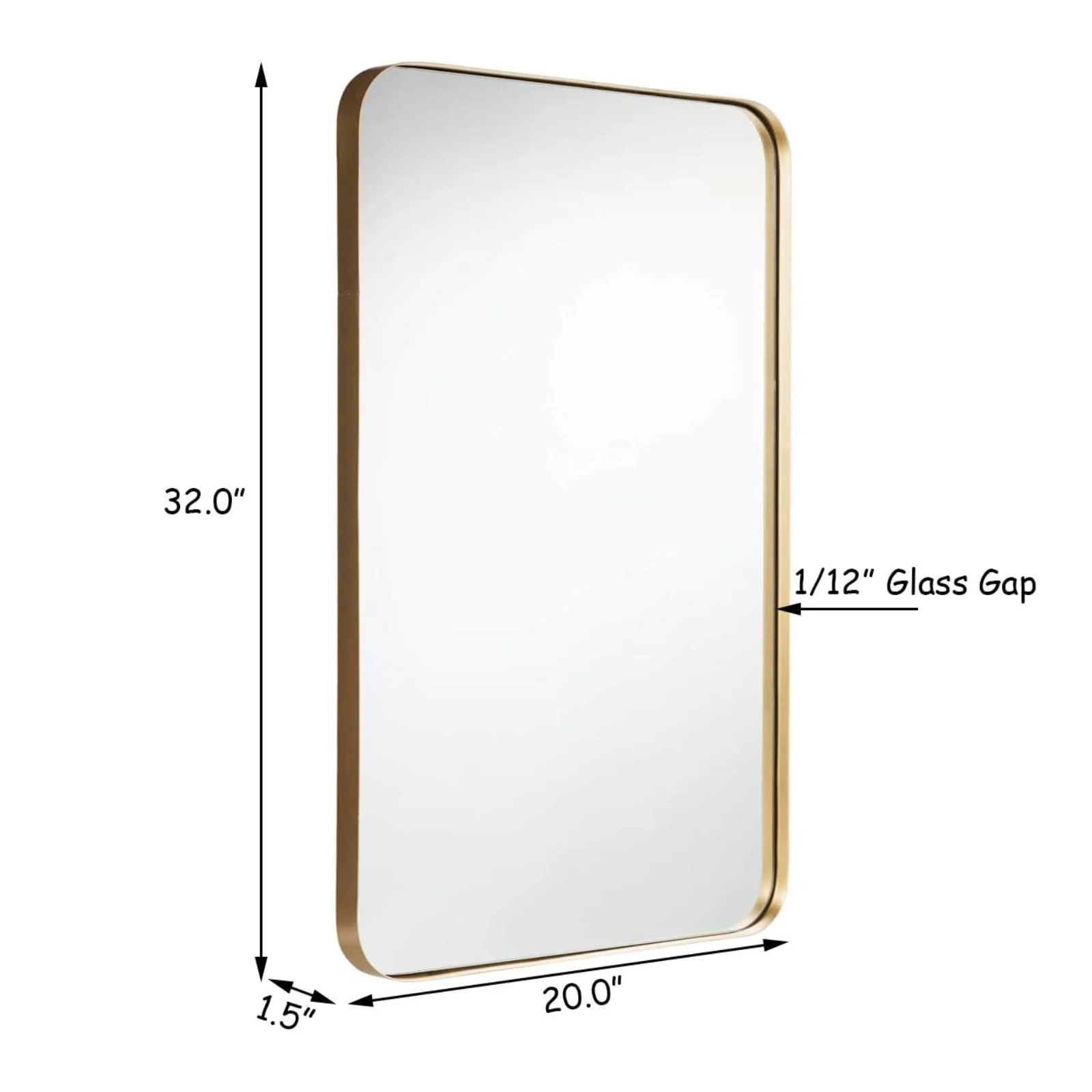 32 Inch x 20 Inch Metal Frame Wall Mirror, Golden - Image 6