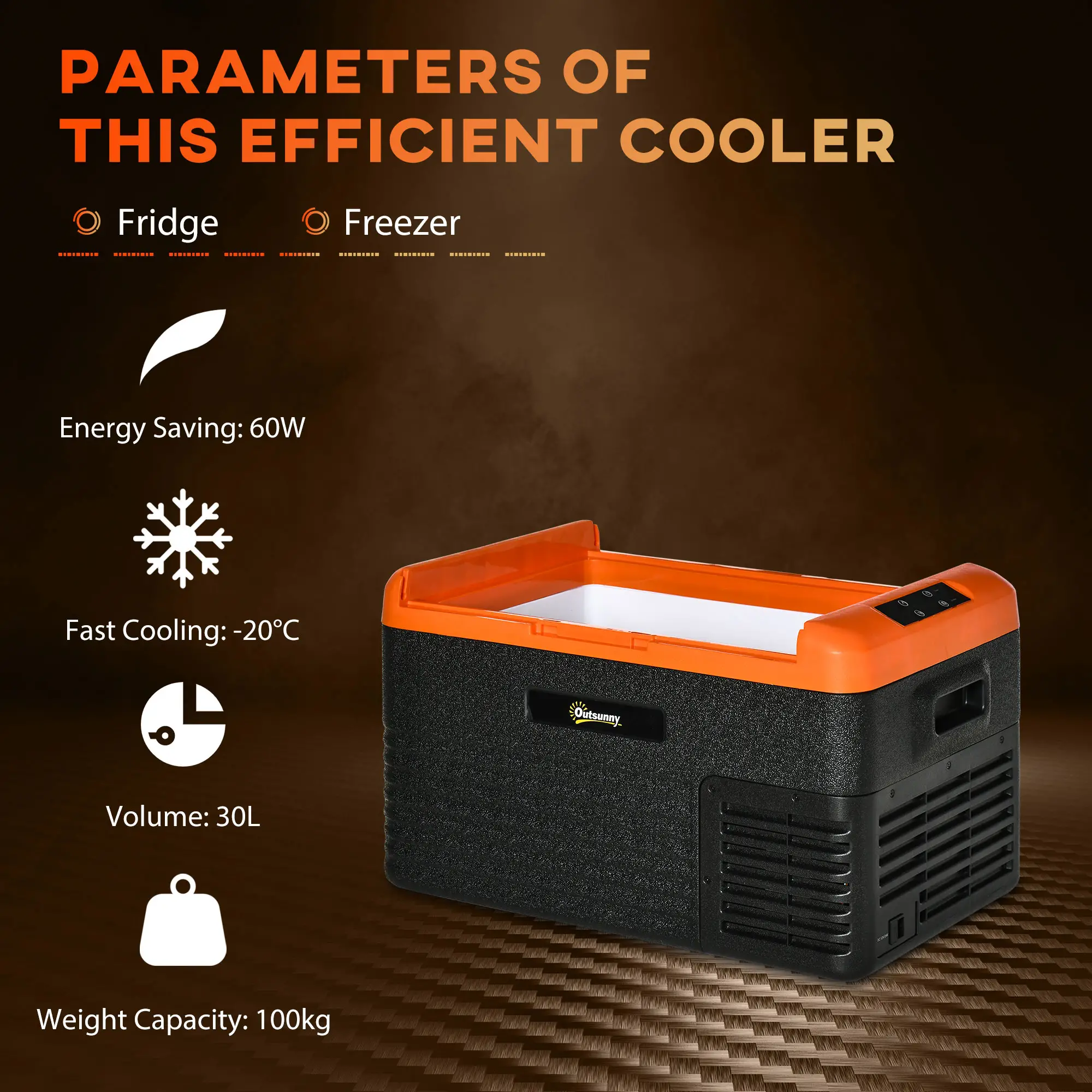 32 Quart Car Fridge, Portable Freezer, Electric Cooler Box, 12/24V DC, 100-240V AC - Image 4