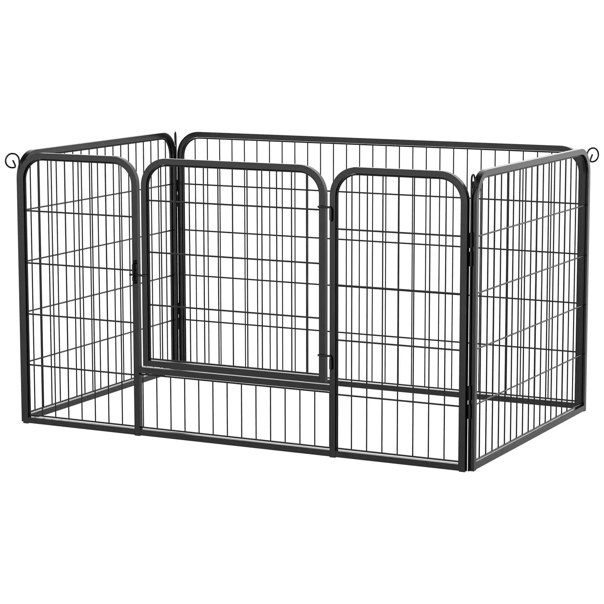 32"W 4-Panel Metal Dog Playpen, Indoor Outdoor Pet Fence, Black - Image 10