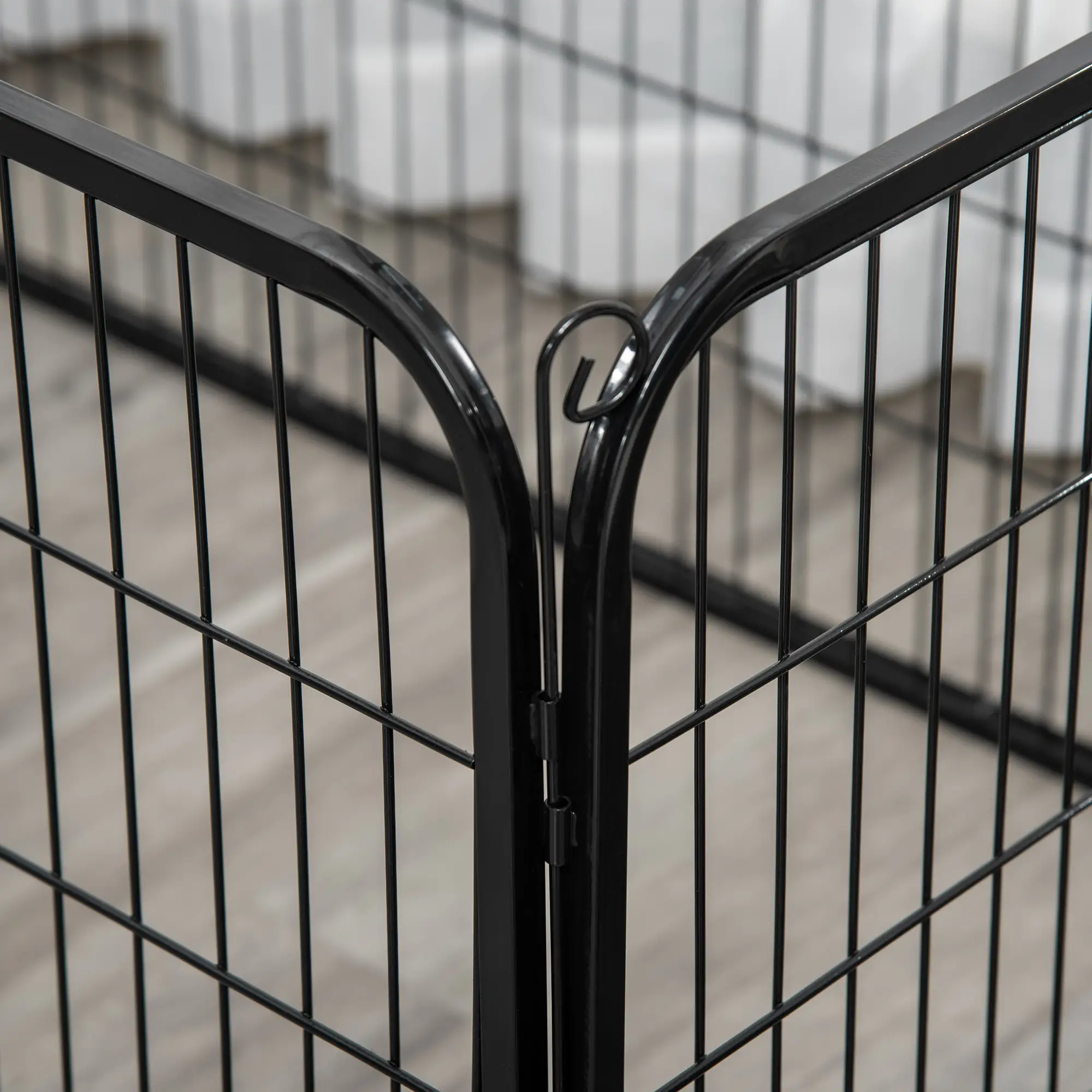 32"W 4-Panel Metal Dog Playpen, Indoor Outdoor Pet Fence, Black - Image 8