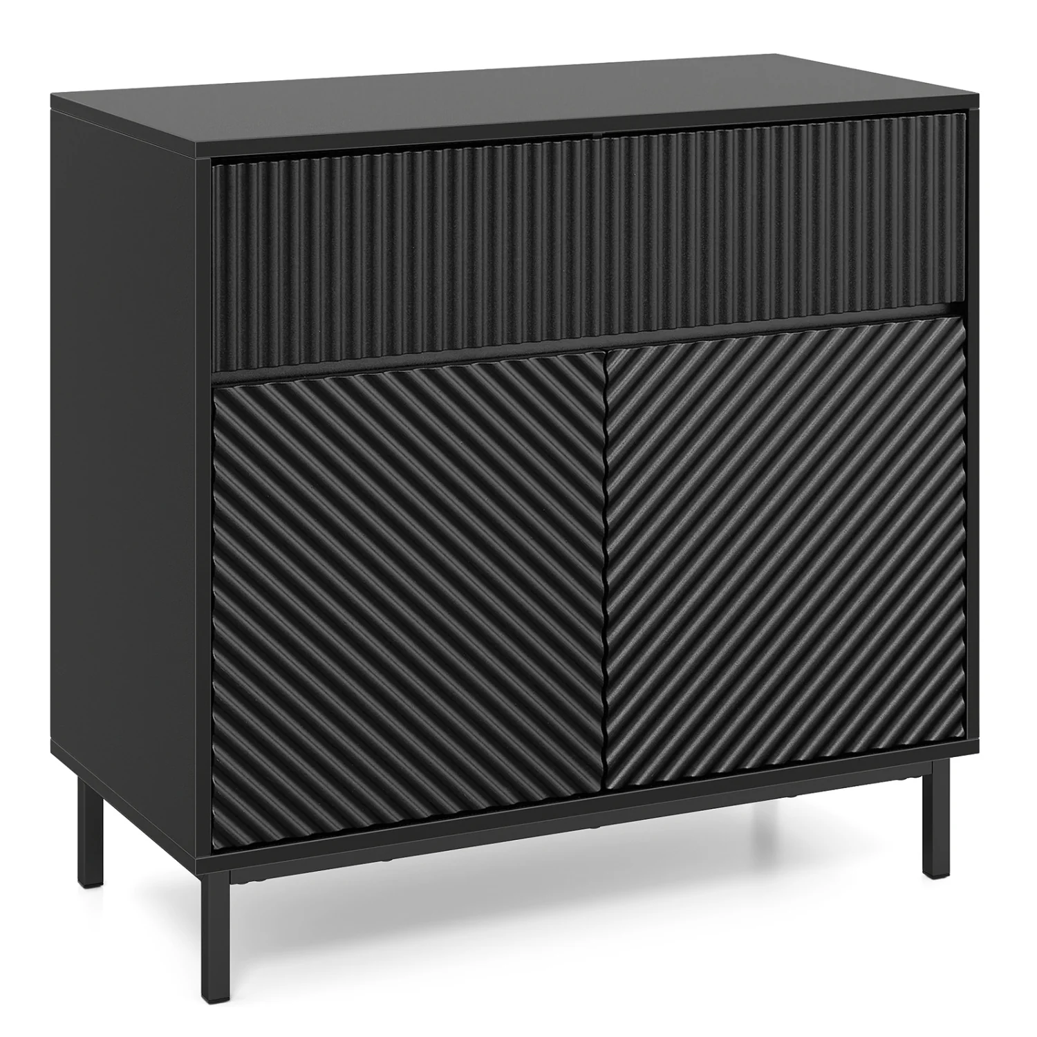 32" Wide Buffet Cabinet, 2 Doors, 1 Drawer, Black