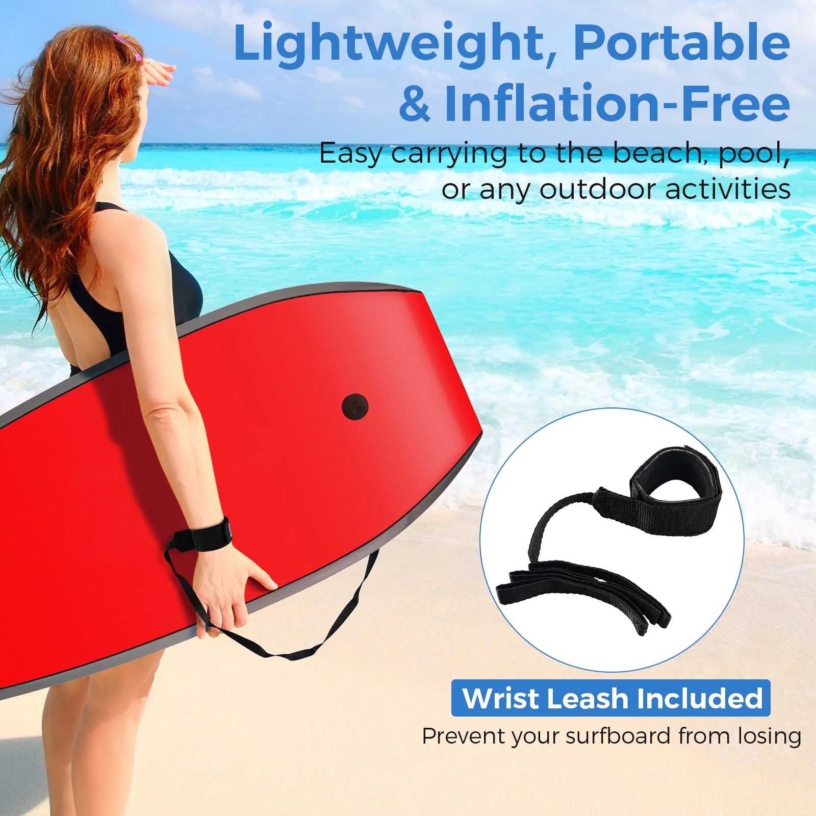 33/37/41 Inch Lightweight Body Board, EPS Core XPE Deck HDPE Bottom, Multicolor2-L - Image 9