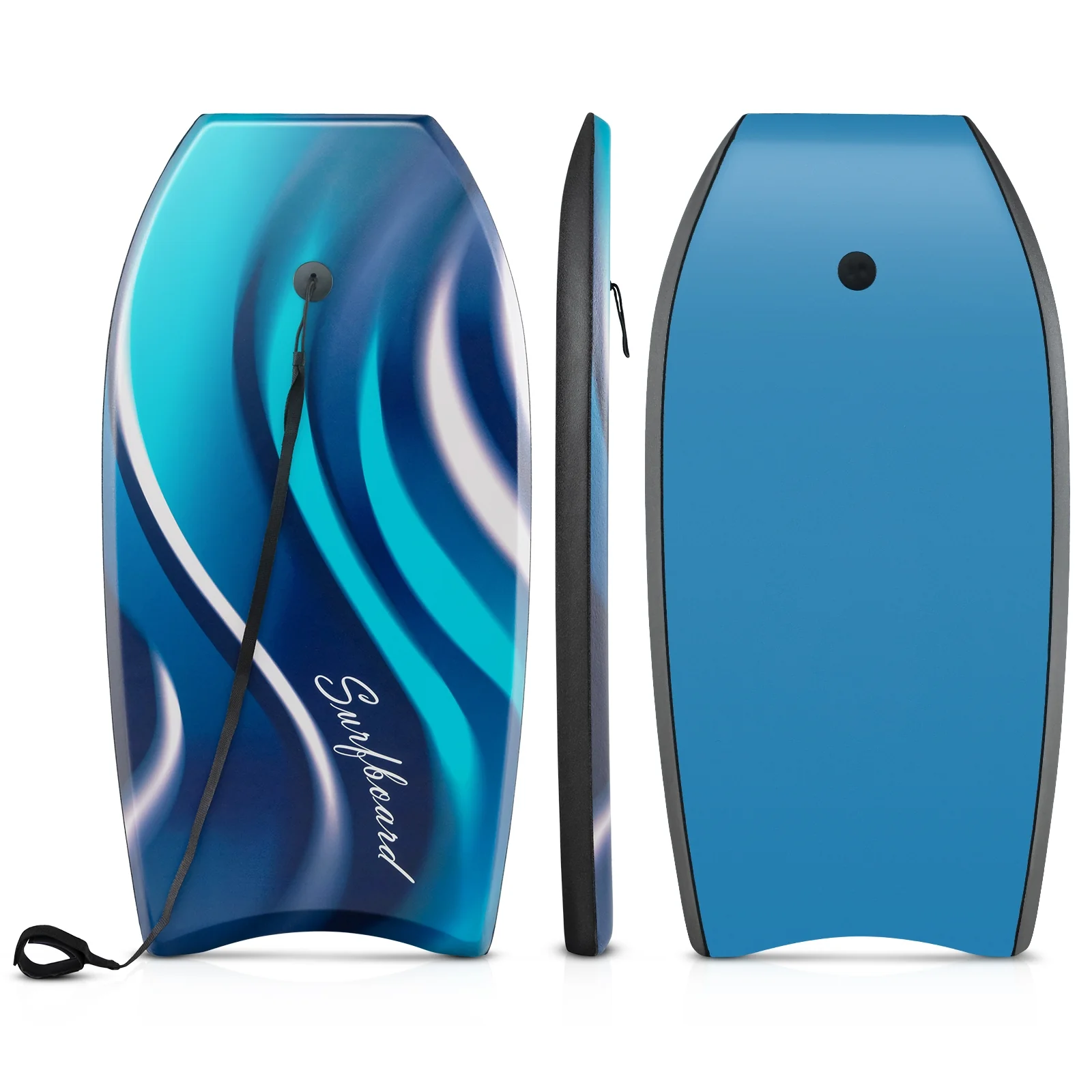 33/37/41 Inches Lightweight Body Board, EPS Core XPE Deck HDPE Bottom, Blue