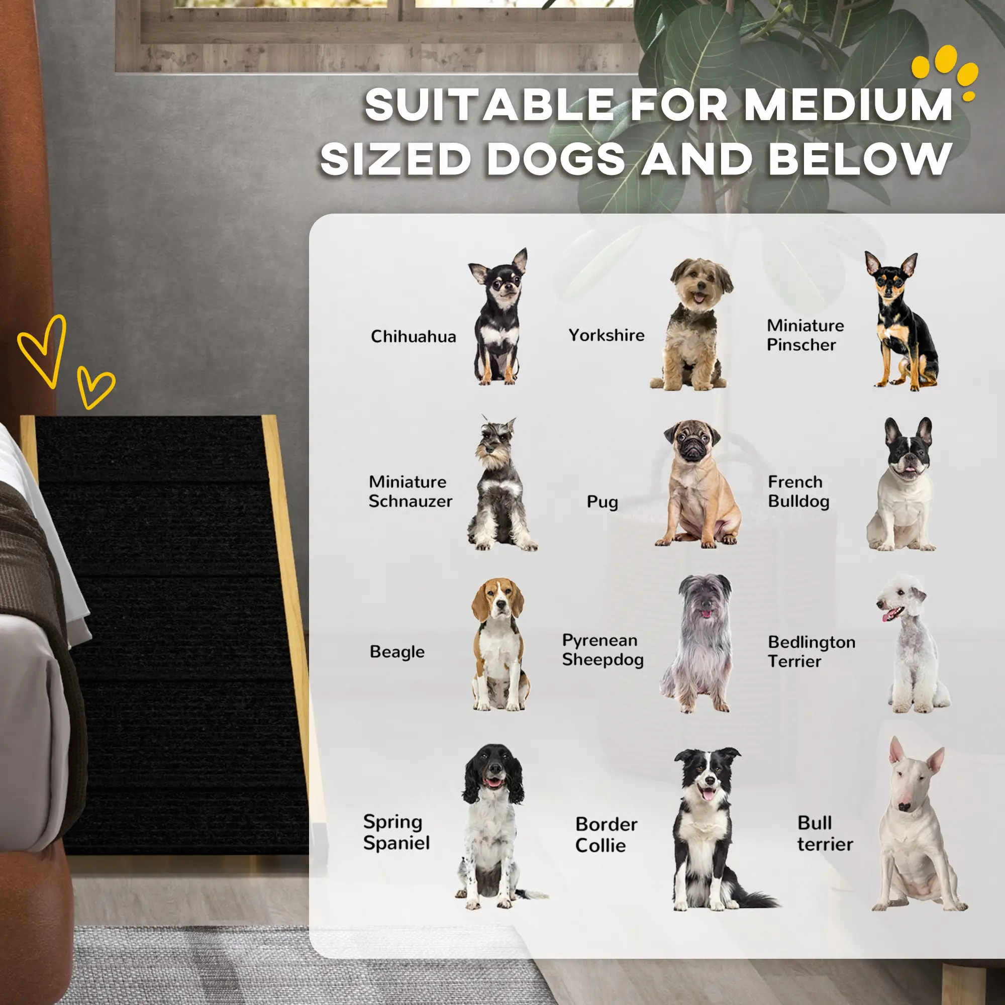 33 Foldable Dog Ramp, 4-Level Adjustable, Natural Wood - Image 7