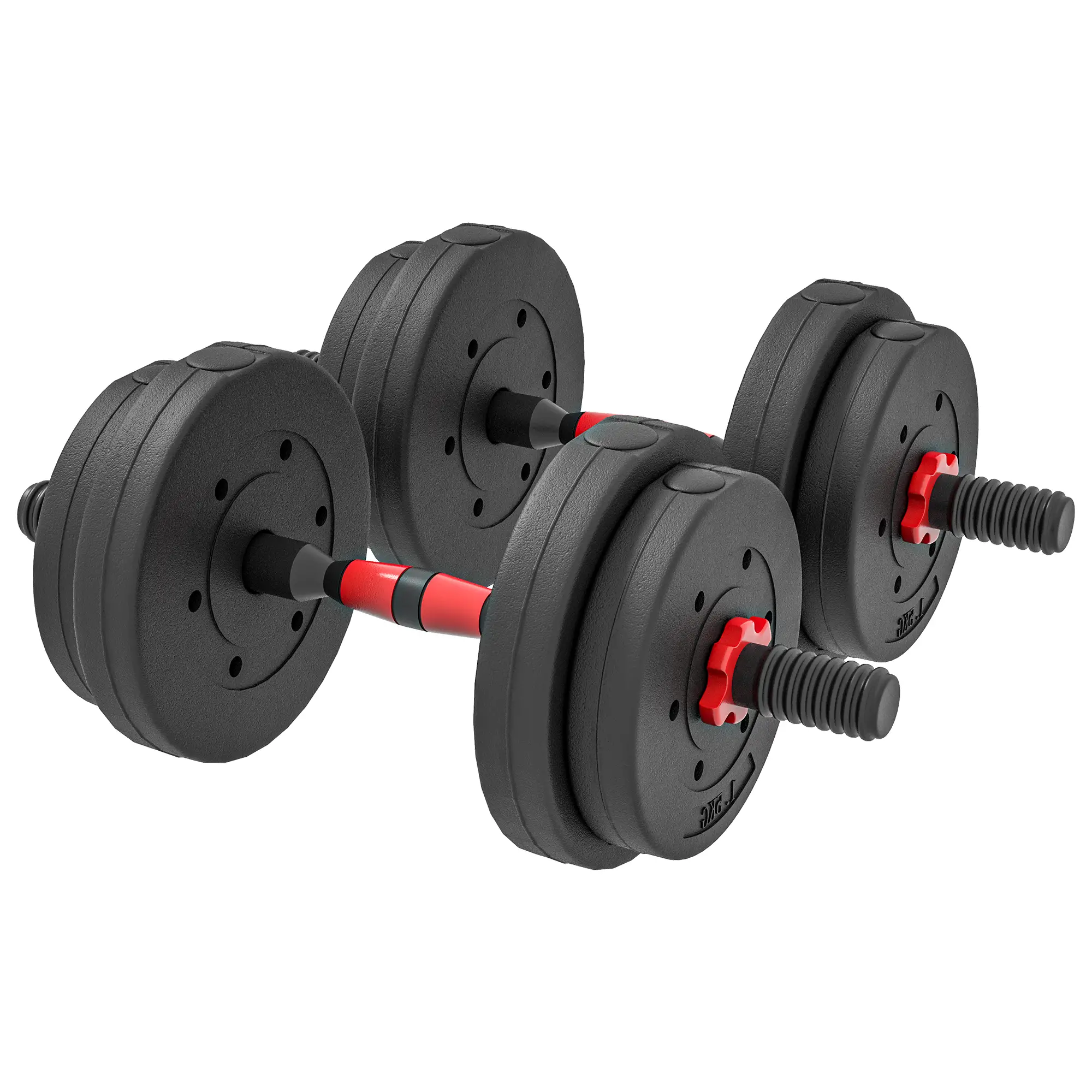 33lbs Adjustable Dumbbell Set, Hand Weights for Fitness, Black and Red