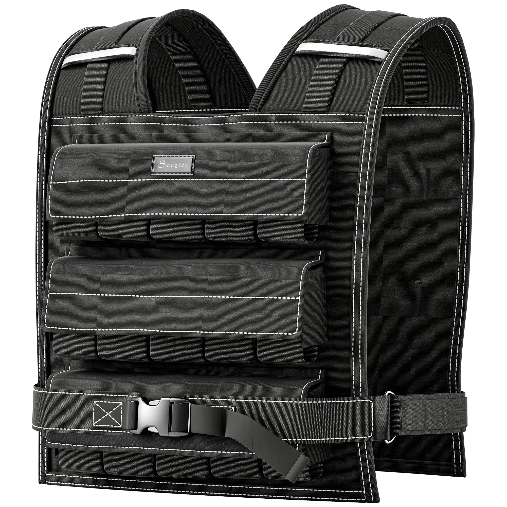 33LBS Adjustable Weighted Vest, Reflective Strips, Snug Fit for Running Training