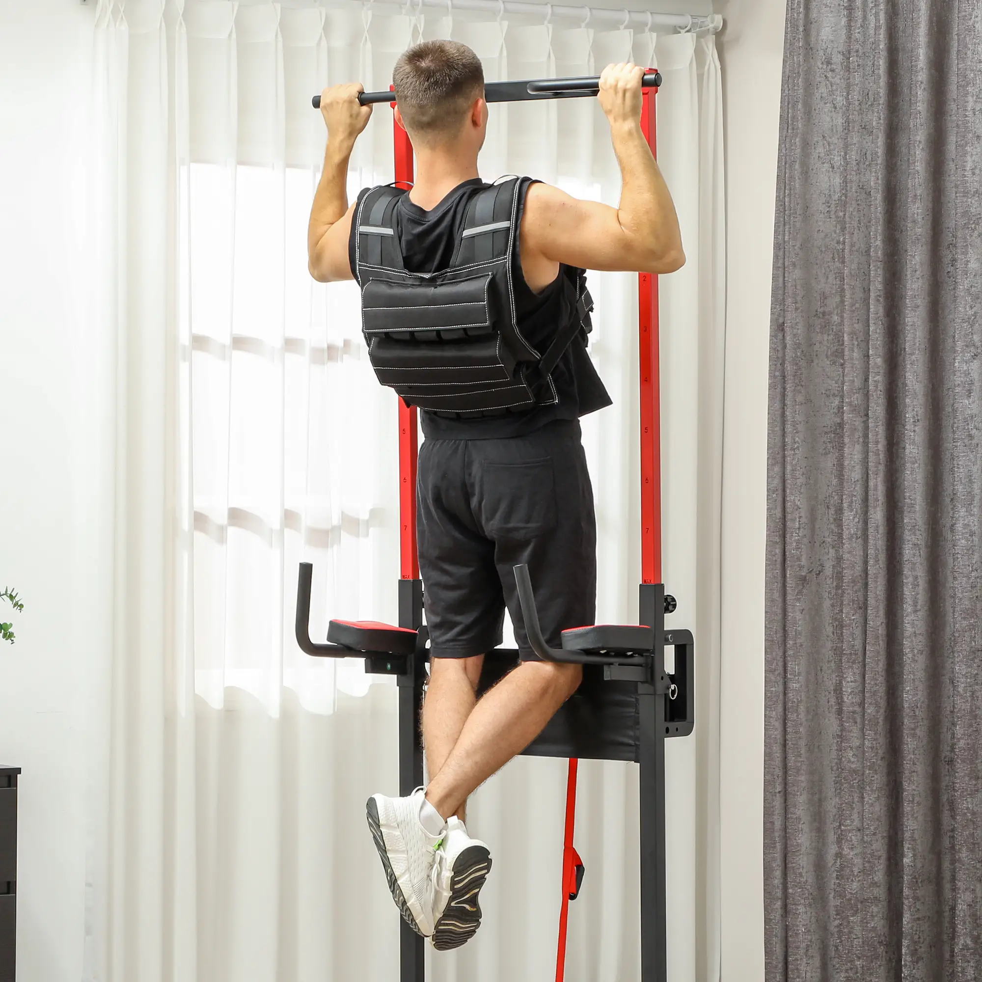 33LBS Adjustable Weighted Vest, Reflective Strips, Snug Fit for Running Training - Image 2