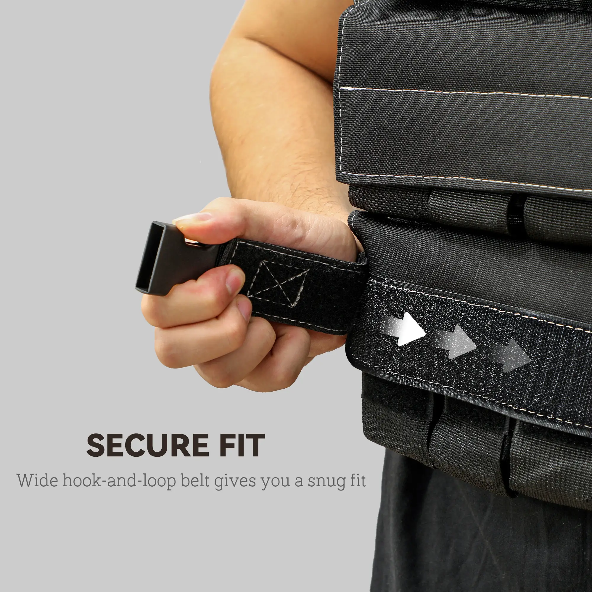33LBS Adjustable Weighted Vest, Reflective Strips, Snug Fit for Running Training - Image 5