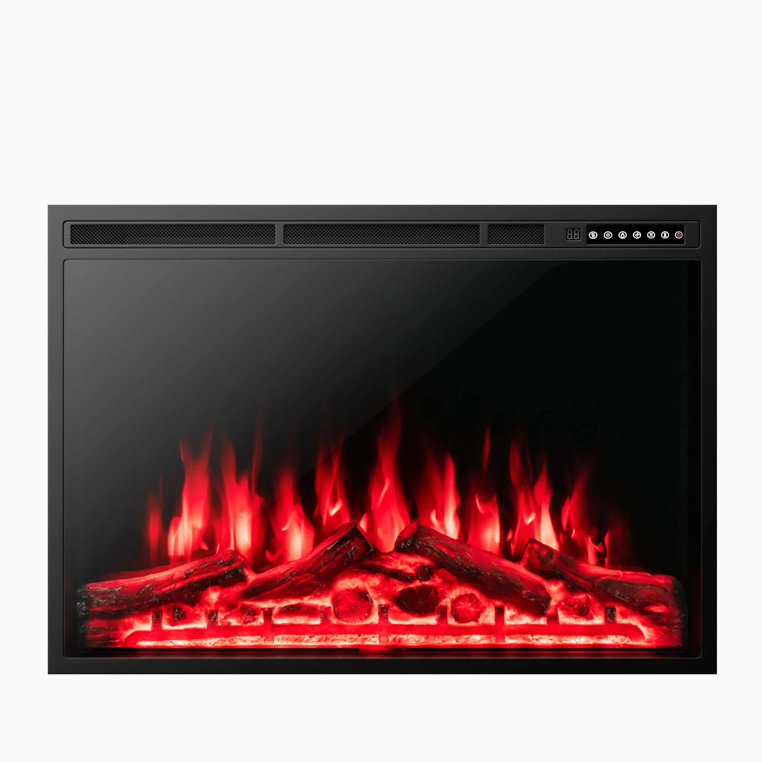 34/37 Inch Electric Fireplace, Adjustable Flames, Black - Image 2