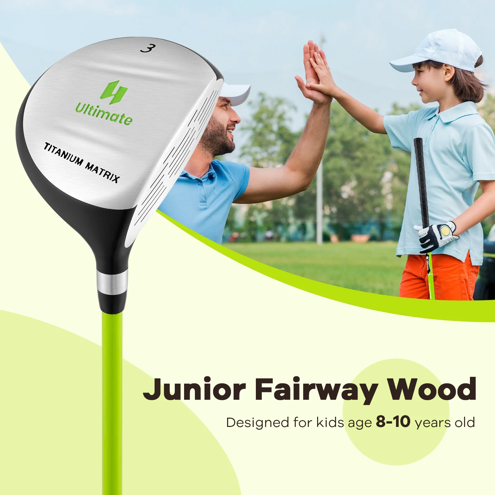 34 Inch 165CC Junior Fairway Wood Golf Club, Green - Image 10