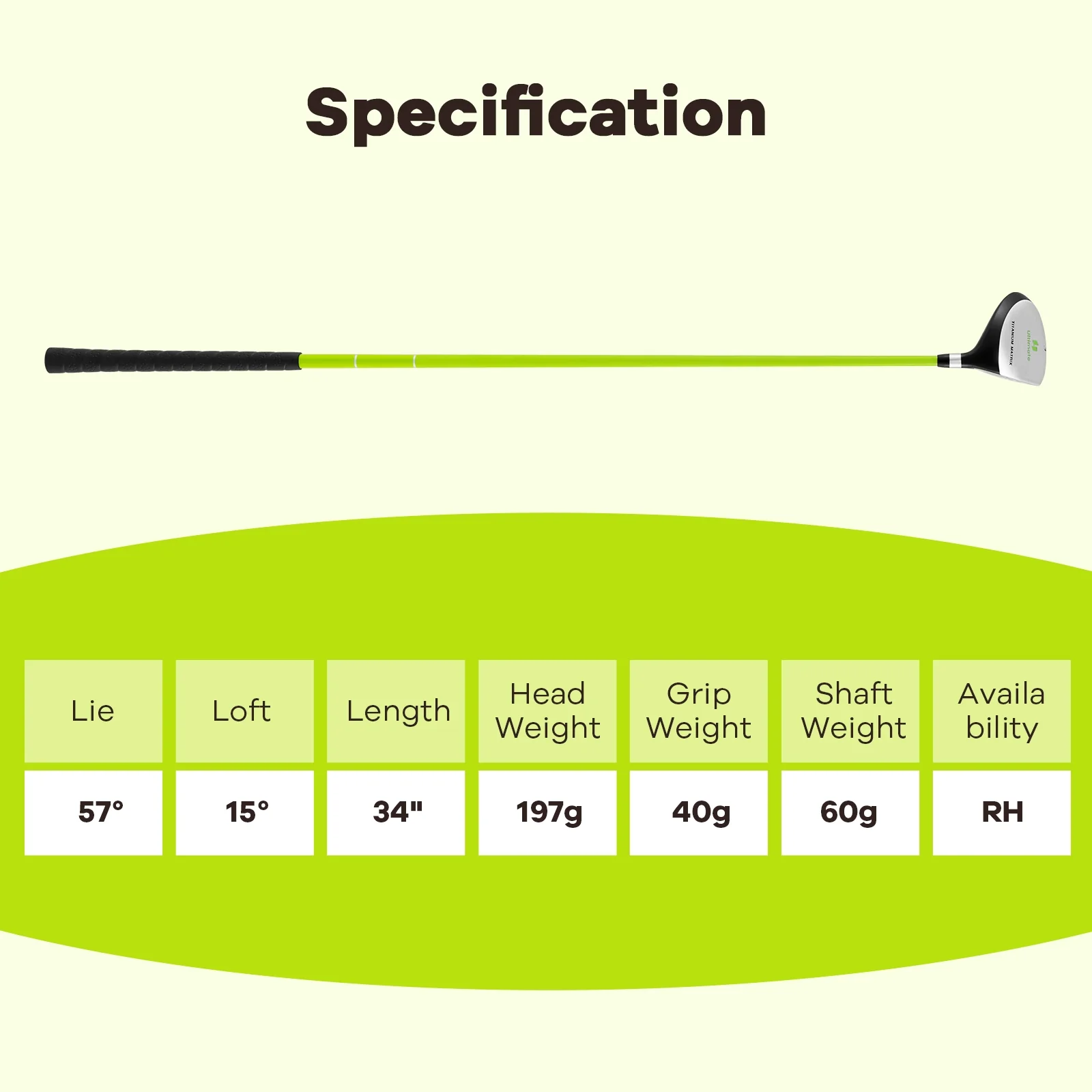 34 Inch 165CC Junior Fairway Wood Golf Club, Green - Image 6