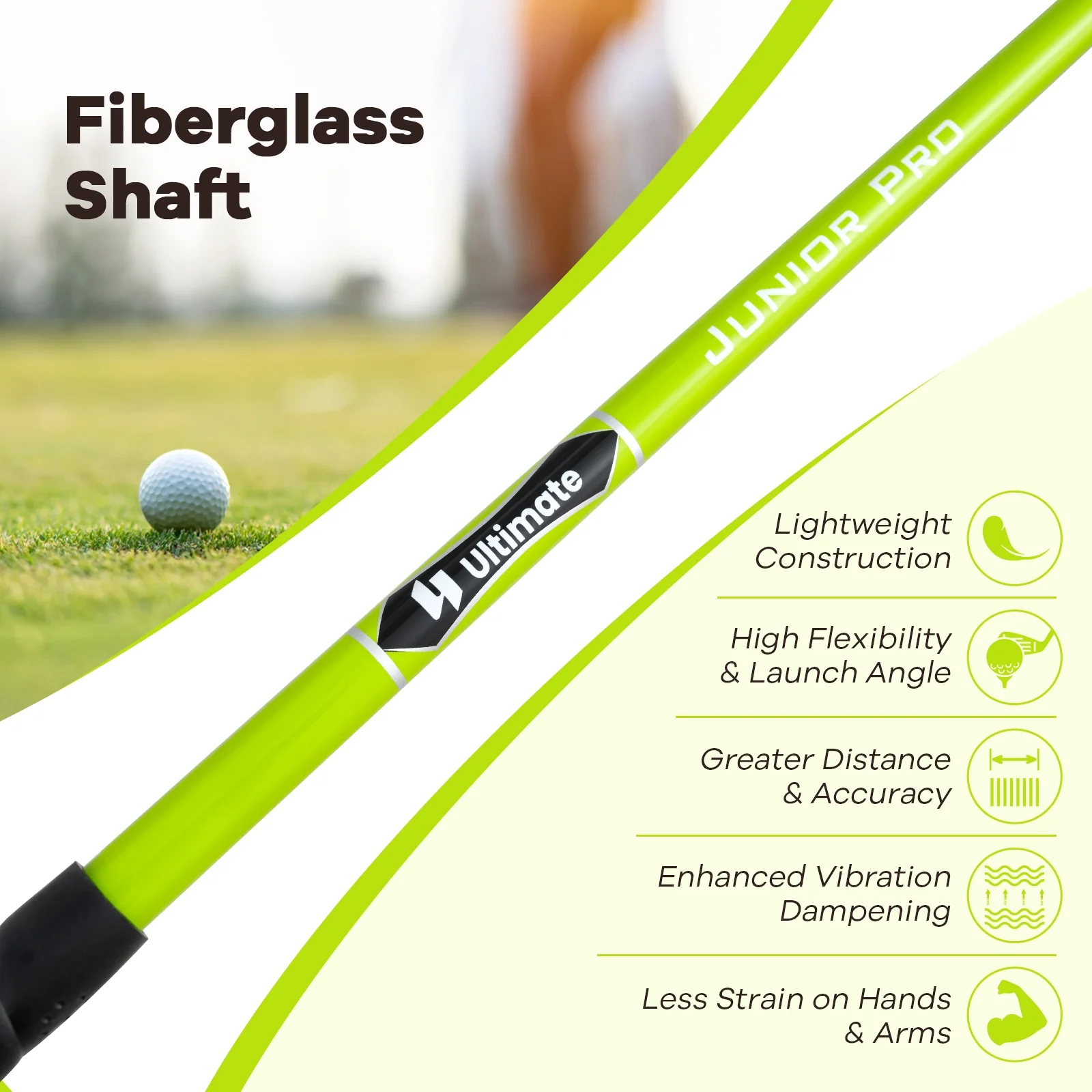 34 Inch 165CC Junior Fairway Wood Golf Club, Green - Image 8