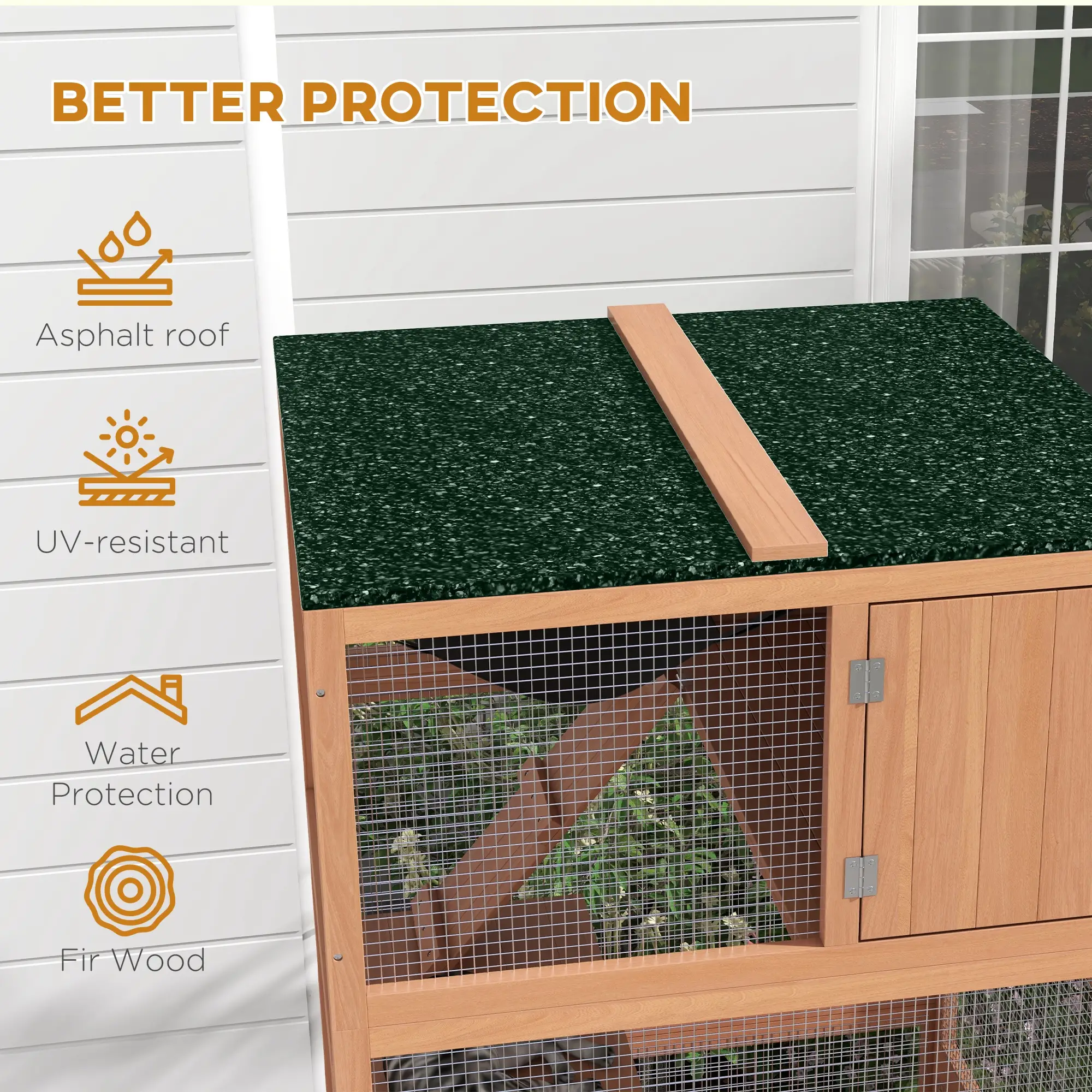 34" L Catio Outdoor Cat Enclosure, Wheels, Hammock, Platforms, Orange - Image 7