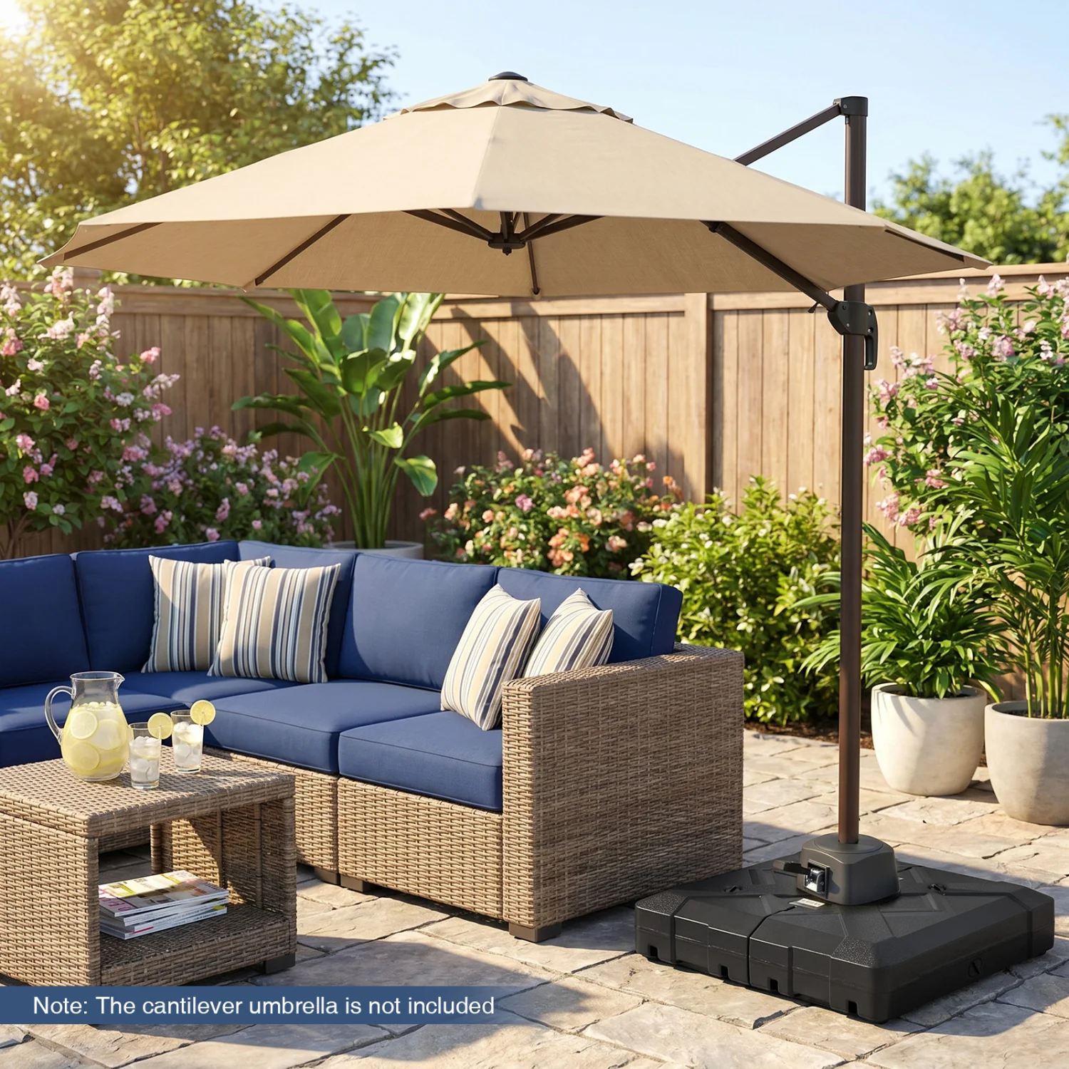 34" X 34" Cantilever Patio Umbrella Base With 4 Wheels - Image 6