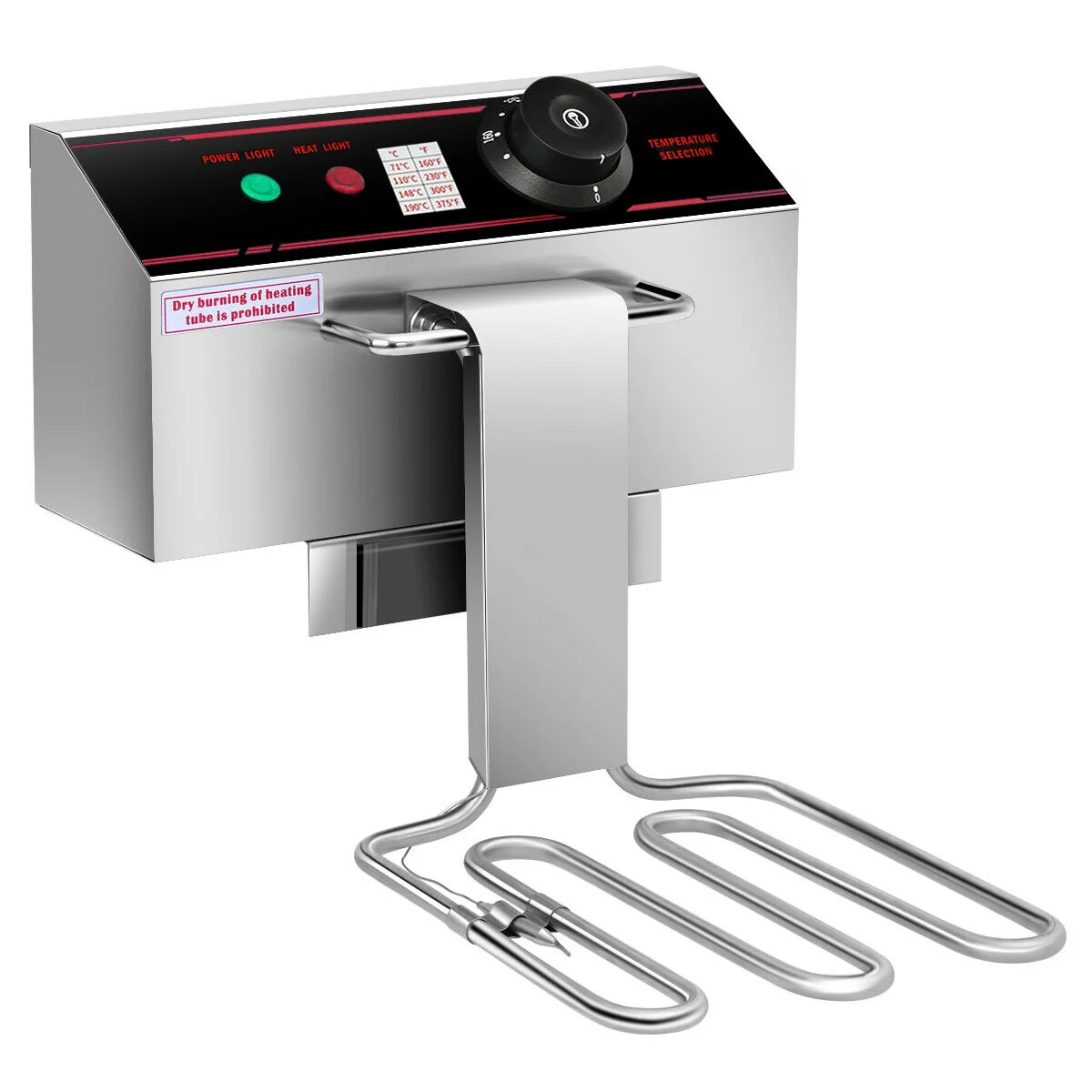 3400W Dual Tank Electric Countertop Deep Fryer, Silver - Image 8
