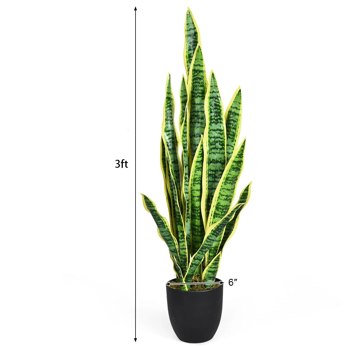 35.5 Inch Artificial Snake Plant, Green - Image 6