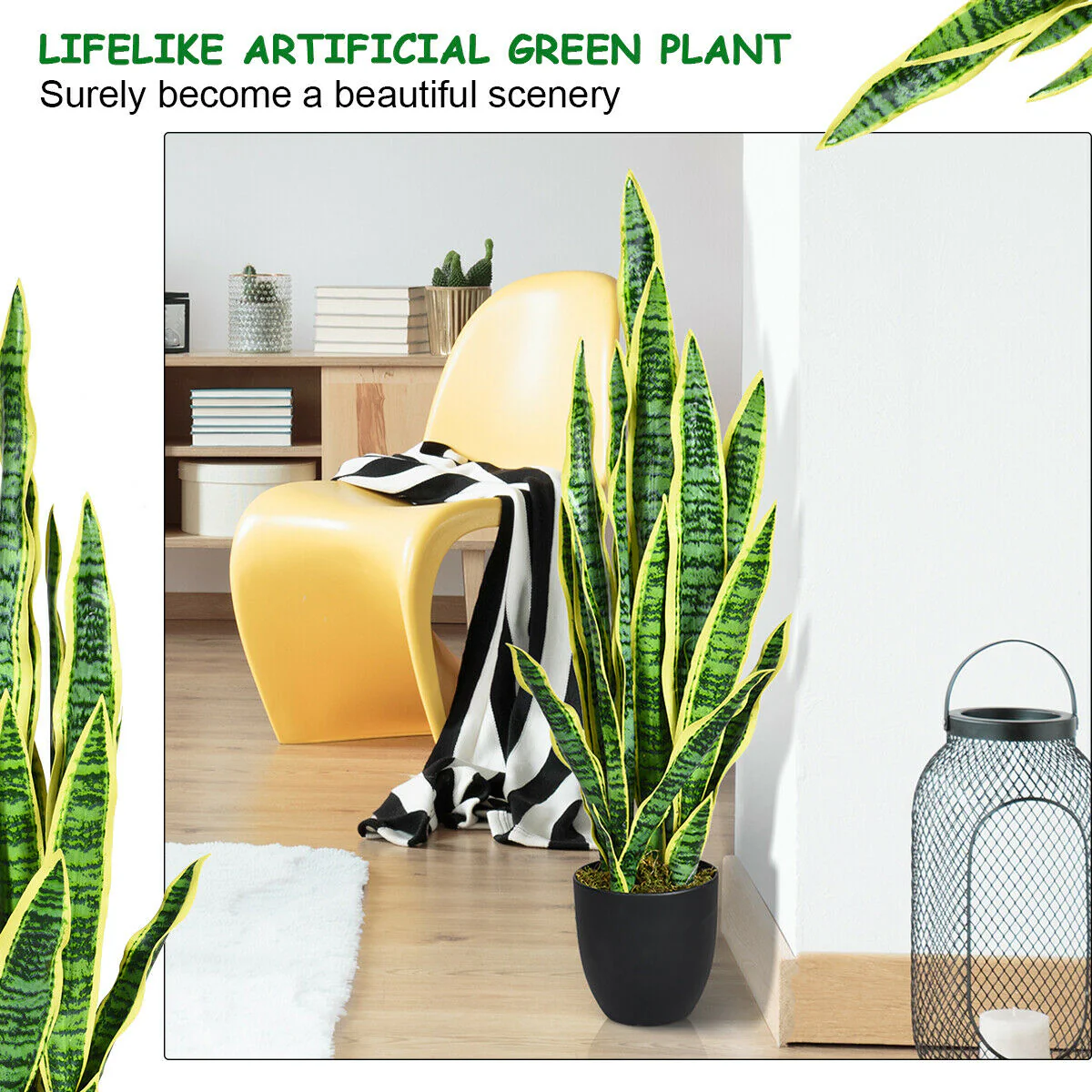 35.5 Inch Artificial Snake Plant, Green - Image 7