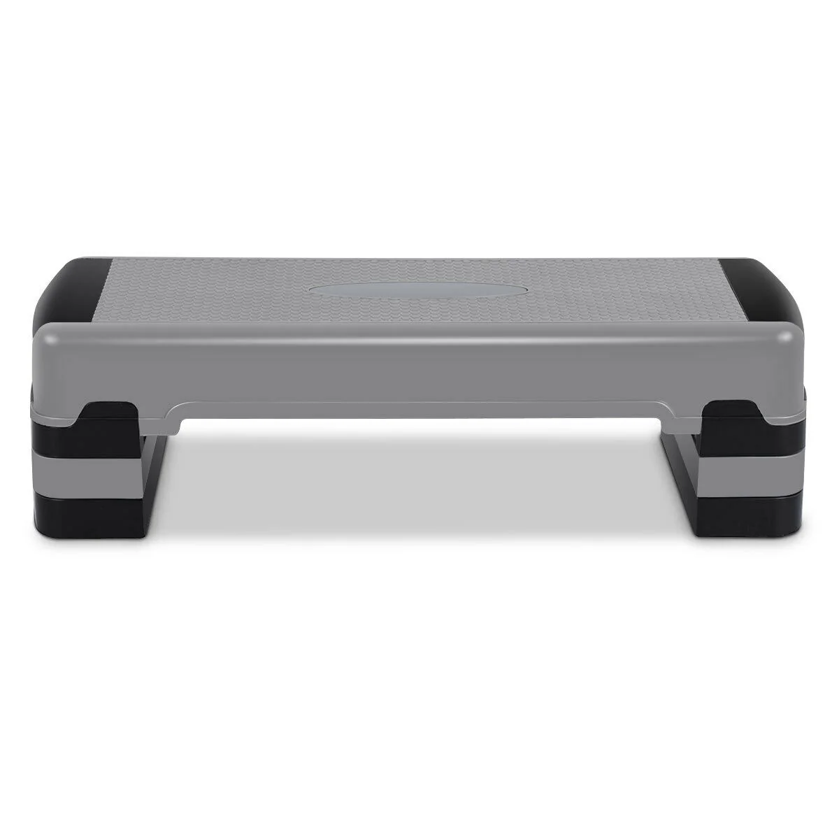35 Inch Adjustable Exercise Stepper With Risers, Gray - Image 3