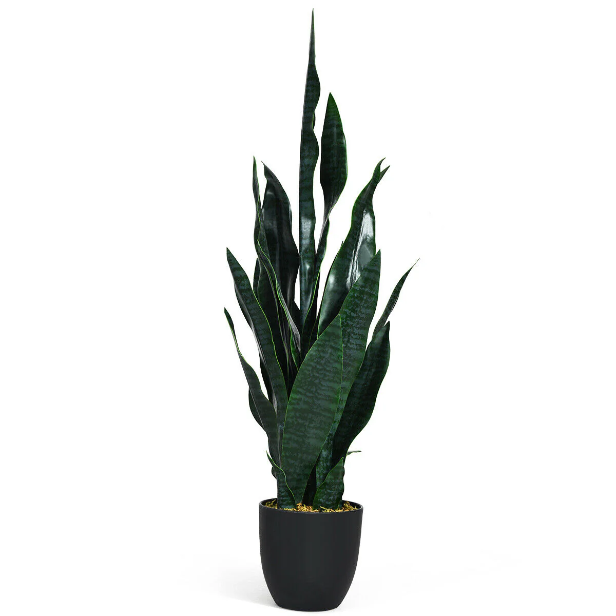 35.5 Inch Indoor-Outdoor Artificial Fake Snake Plant, Green