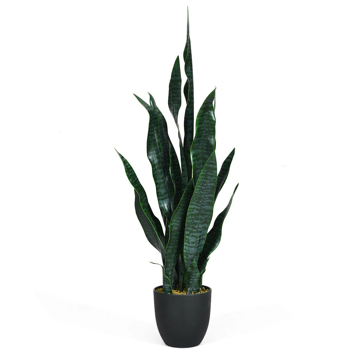 35.5 Inch Indoor-Outdoor Artificial Fake Snake Plant, Green - Image 8
