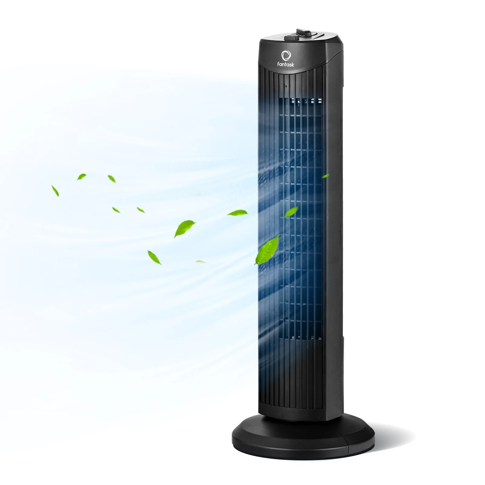 35W 28 Inch Bladeless Oscillating Tower Fan, Black - Image 5