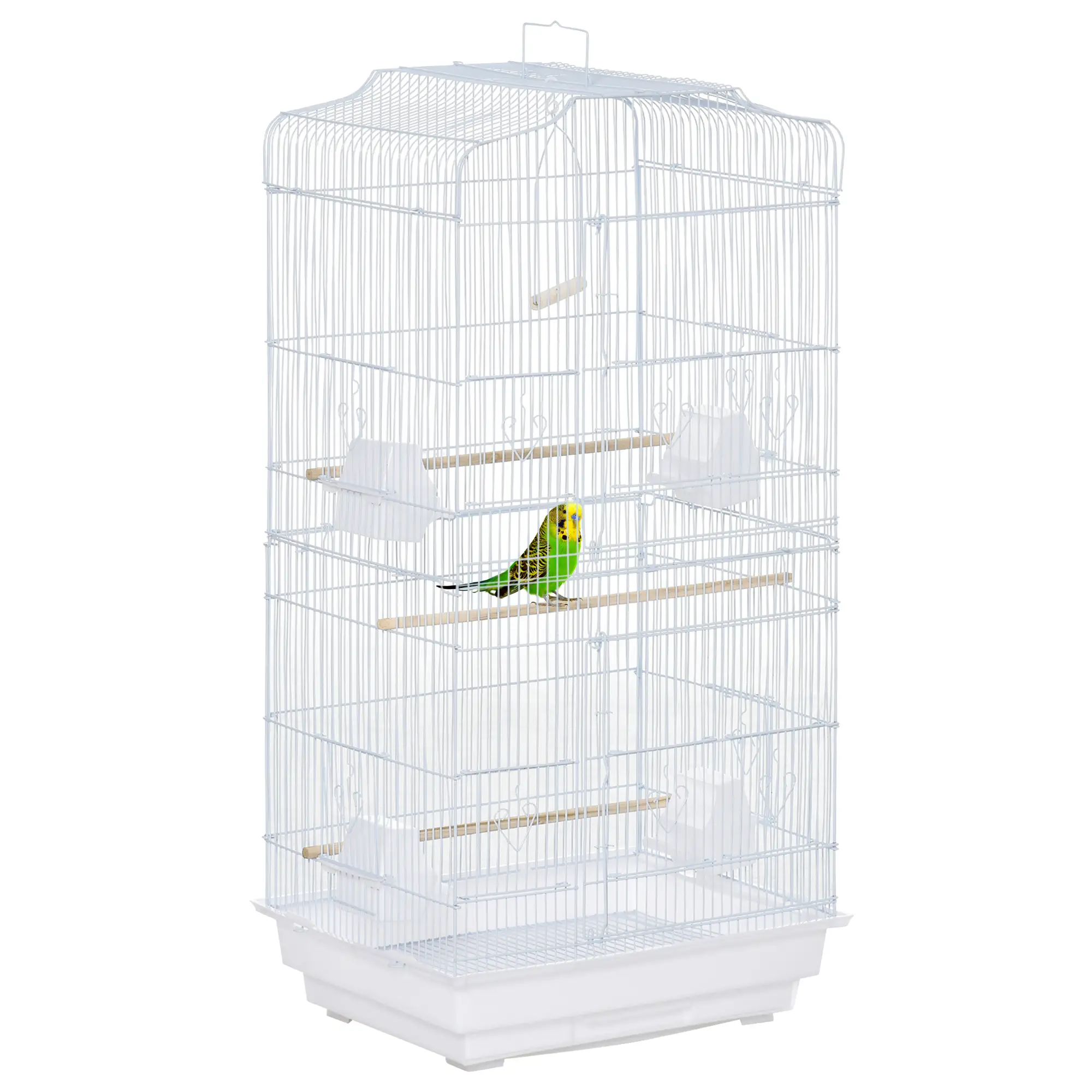 36" Bird Cage, Macaw Play House, Parrot Flight Cage, White