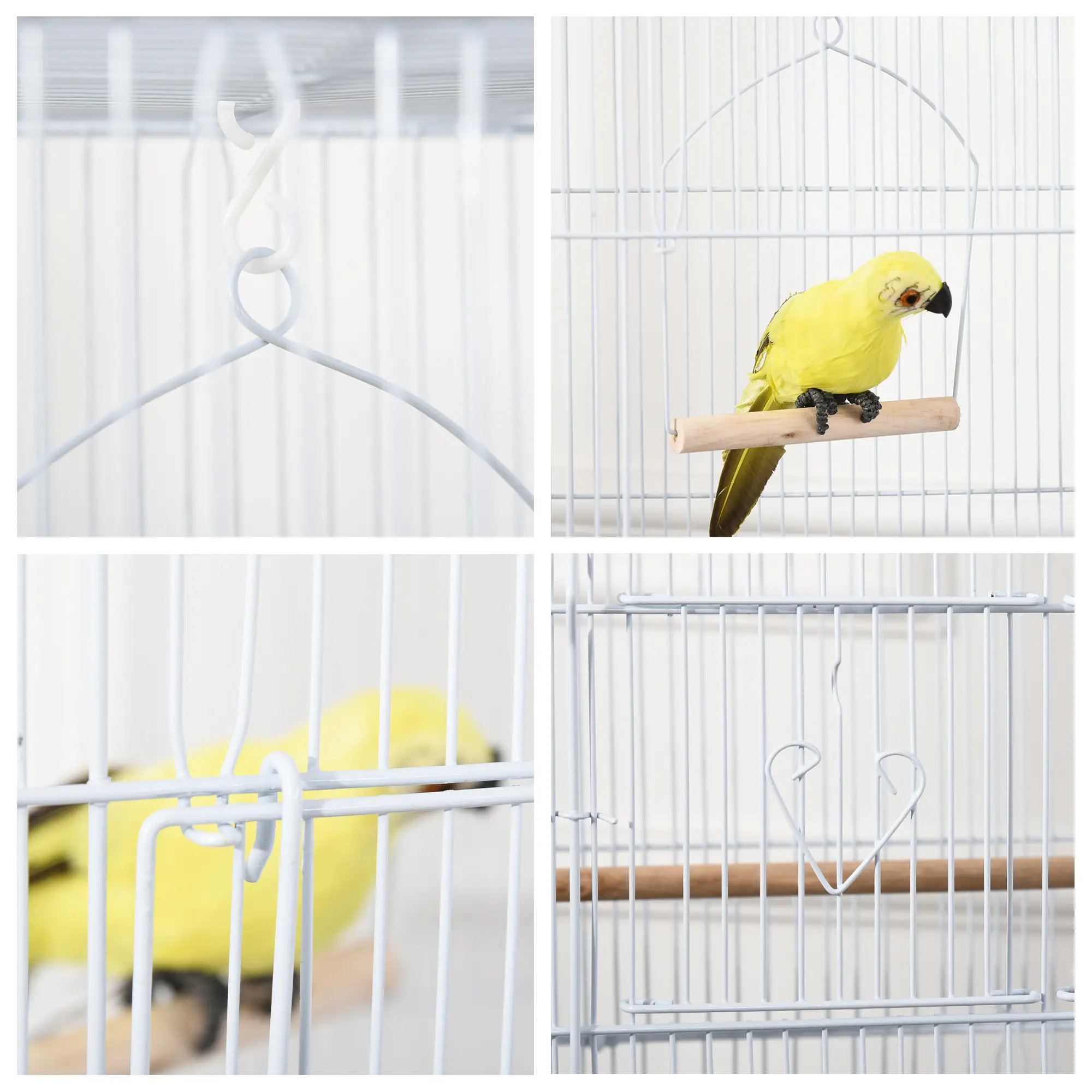 36" Bird Cage, Macaw Play House, Parrot Flight Cage, White - Image 10