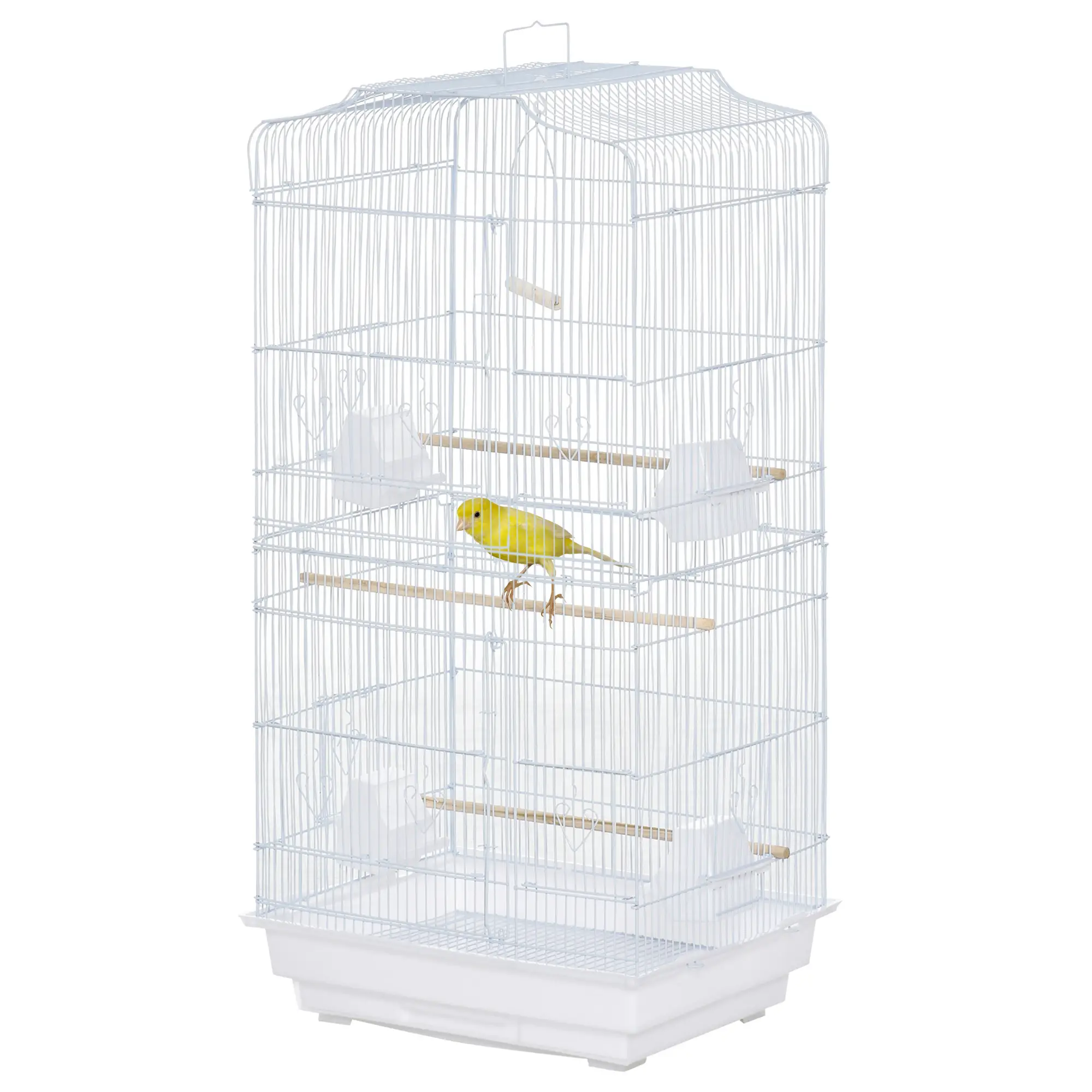 36" Bird Cage, Macaw Play House, Parrot Flight Cage, White - Image 11