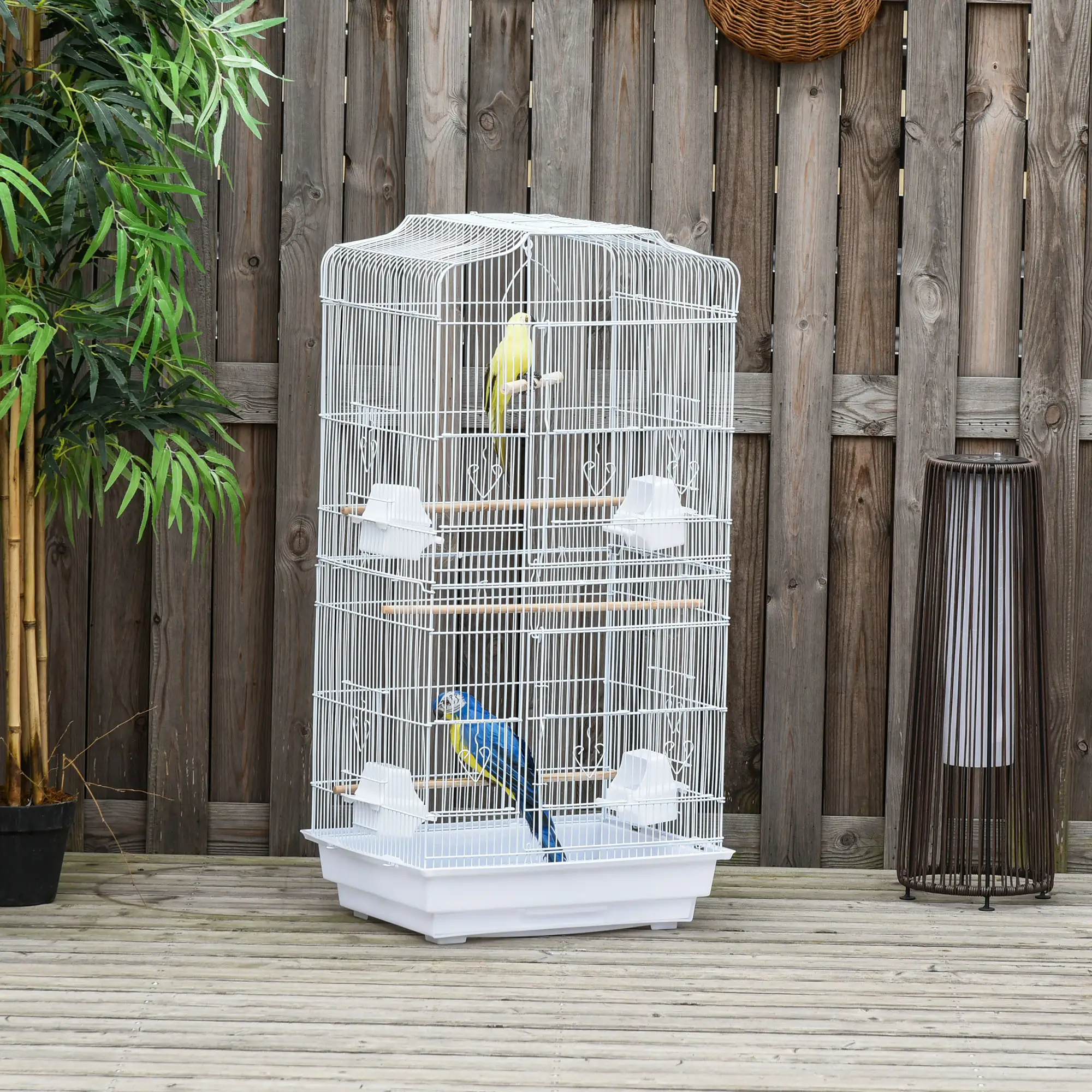 36" Bird Cage, Macaw Play House, Parrot Flight Cage, White - Image 9